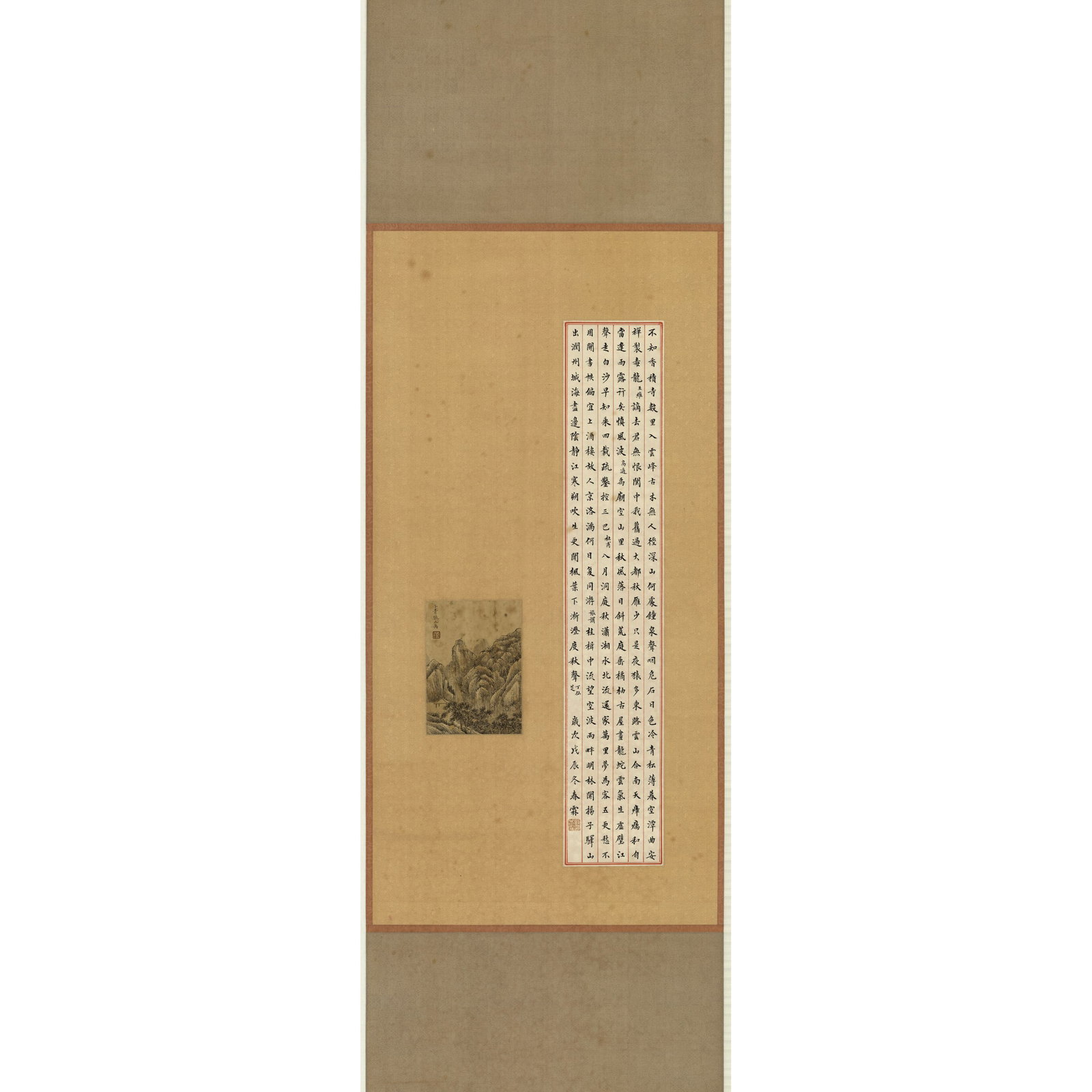 Zhang Zhiwan Paper Landscape Hanging Scroll: This landscape hanging scroll is by Zhang Zhiwan, a renowned late Qing dynasty artist, showcasing his profound artistic skills and unique brushwork style. Zhang Zhiwan is known for his delicate stroke