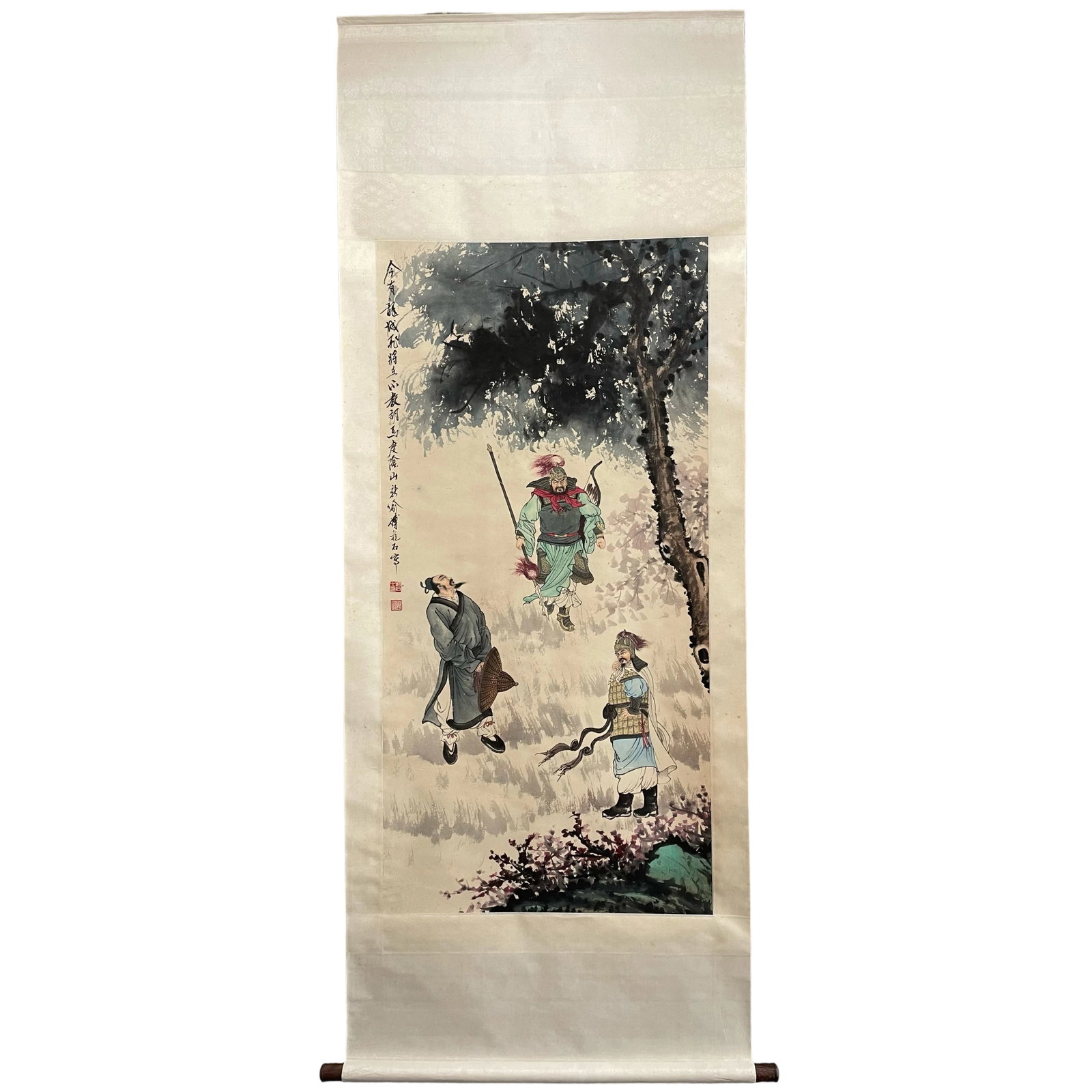 Fu Baoshi Hand-painted Paper Figure Painting 'Tiger General of Longcheng': Fu Baoshi is a milestone artist in the history of modern Chinese art, renowned for his unique 'Baoshi Cun' technique. This painting 'Tiger General of Longcheng' reflects his profound understanding of 