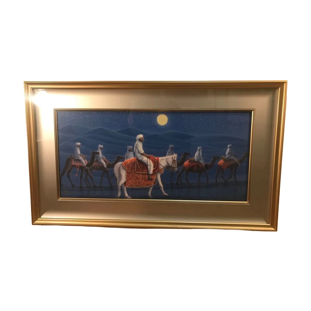 Hirayama Ikuo "Walking in the Desert of Afghanistan: Moon" Color Print with Stamped Signature and (1 of 14)