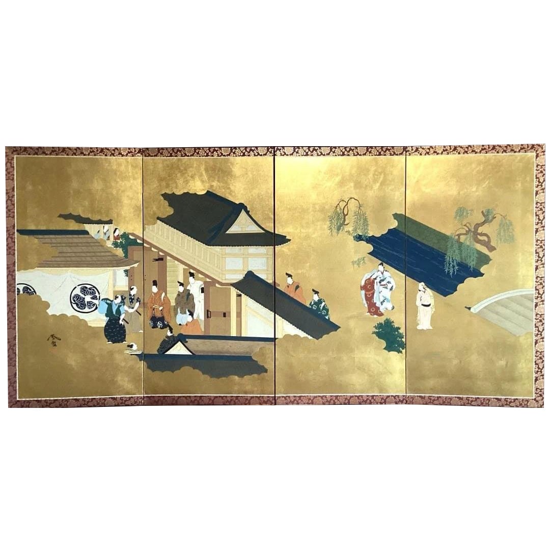 Arashiyuki "Rakuchu Fuzoku-zu" Shikyoku Byobu (Four-Panel Folding Screen of Scenes of Customs in the (1 of 13)
