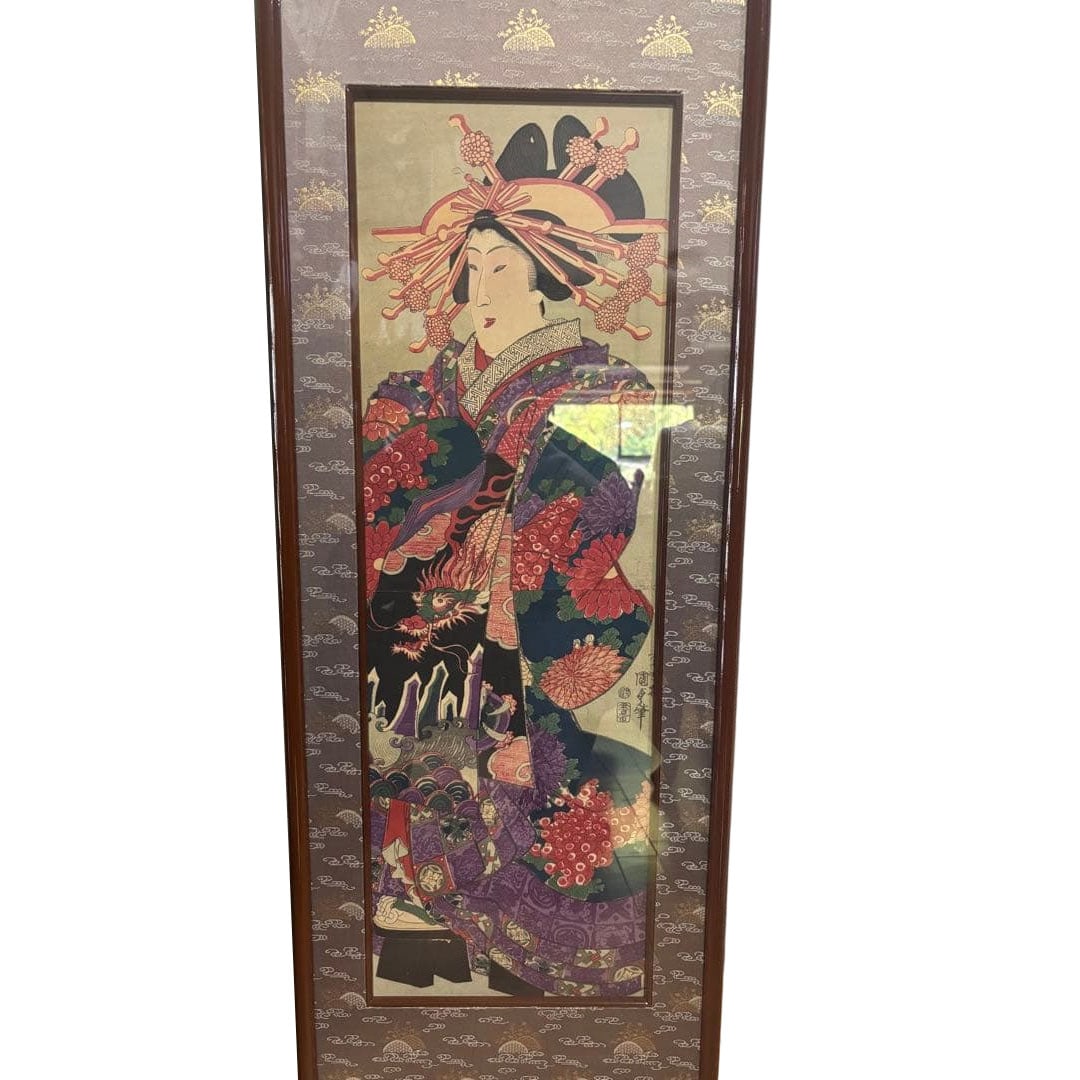 Utagawa Kunisada "Portrait of a Woman" Ukiyo-e: Utagawa Kunisada (Utagawa Kunisada) Ukiyo-e Portrait of a Woman This ukiyo-e depicts a female figure, utilizing a variety of colors and is accompanied by a wooden frame. Technique: Ukiyo-e Colors: Mul