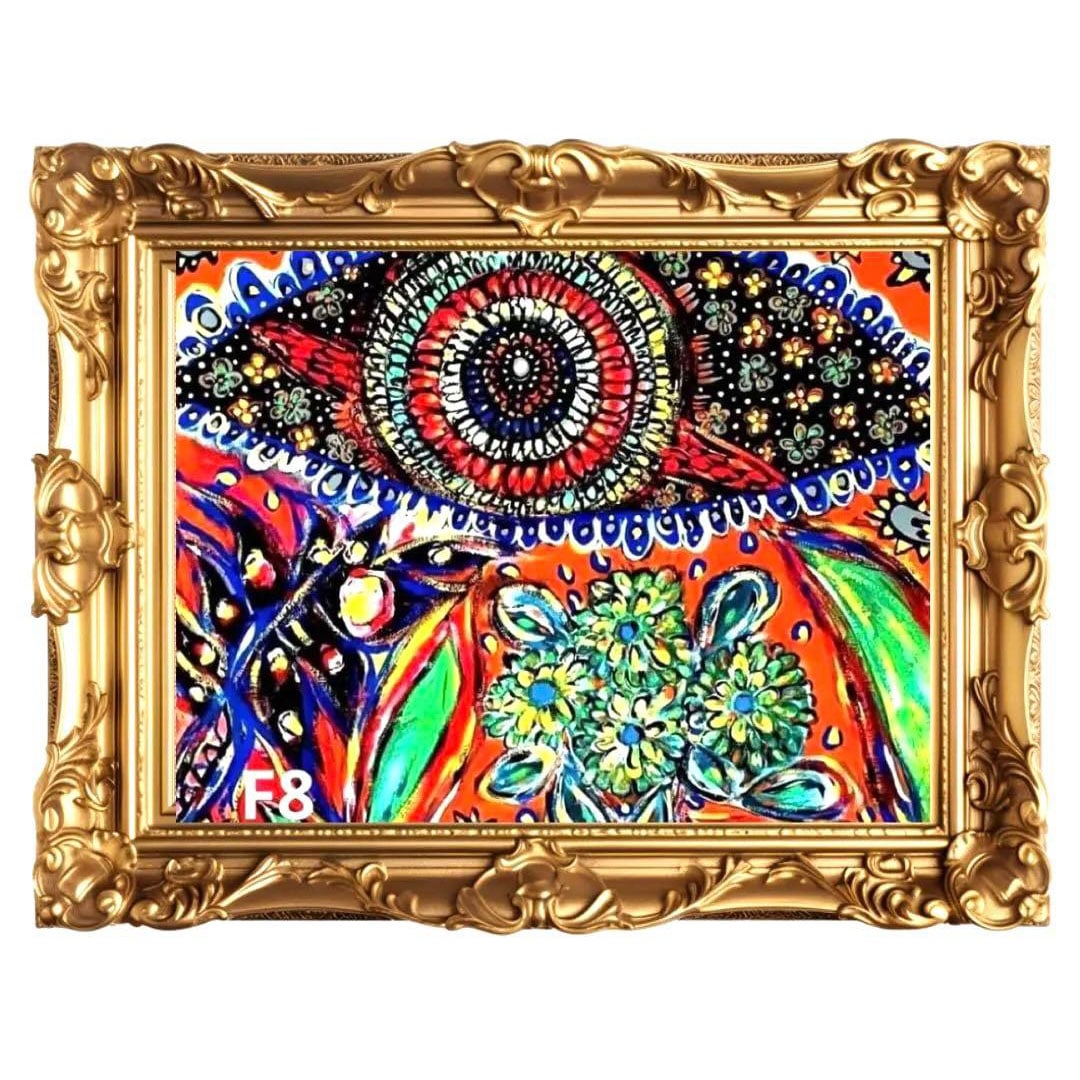 Handmade Abstract Painting "Eye of the Typhoon" F8 Original Work: Handcrafted Abstract Painting "Taifu no Me" F8 Original This painting was created after feeling a strong energy while gazing at the moon on a full moon night.