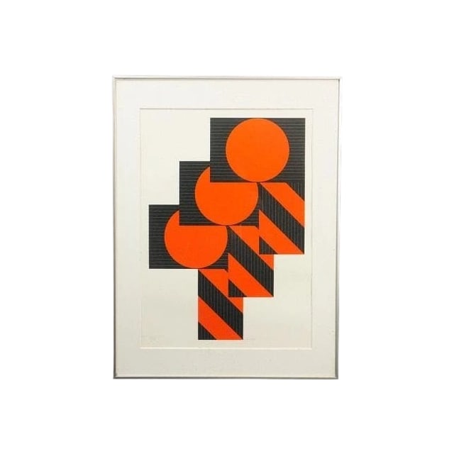 This is a silkscreen print personally signed by Sugai Kumi.: This is a silkscreen print personally signed by Sugai Kumi, created in the year 1980, with a limited edition of 150 pieces. The dimensions of the artwork are (height) 540 x (width) 380 mm, and the