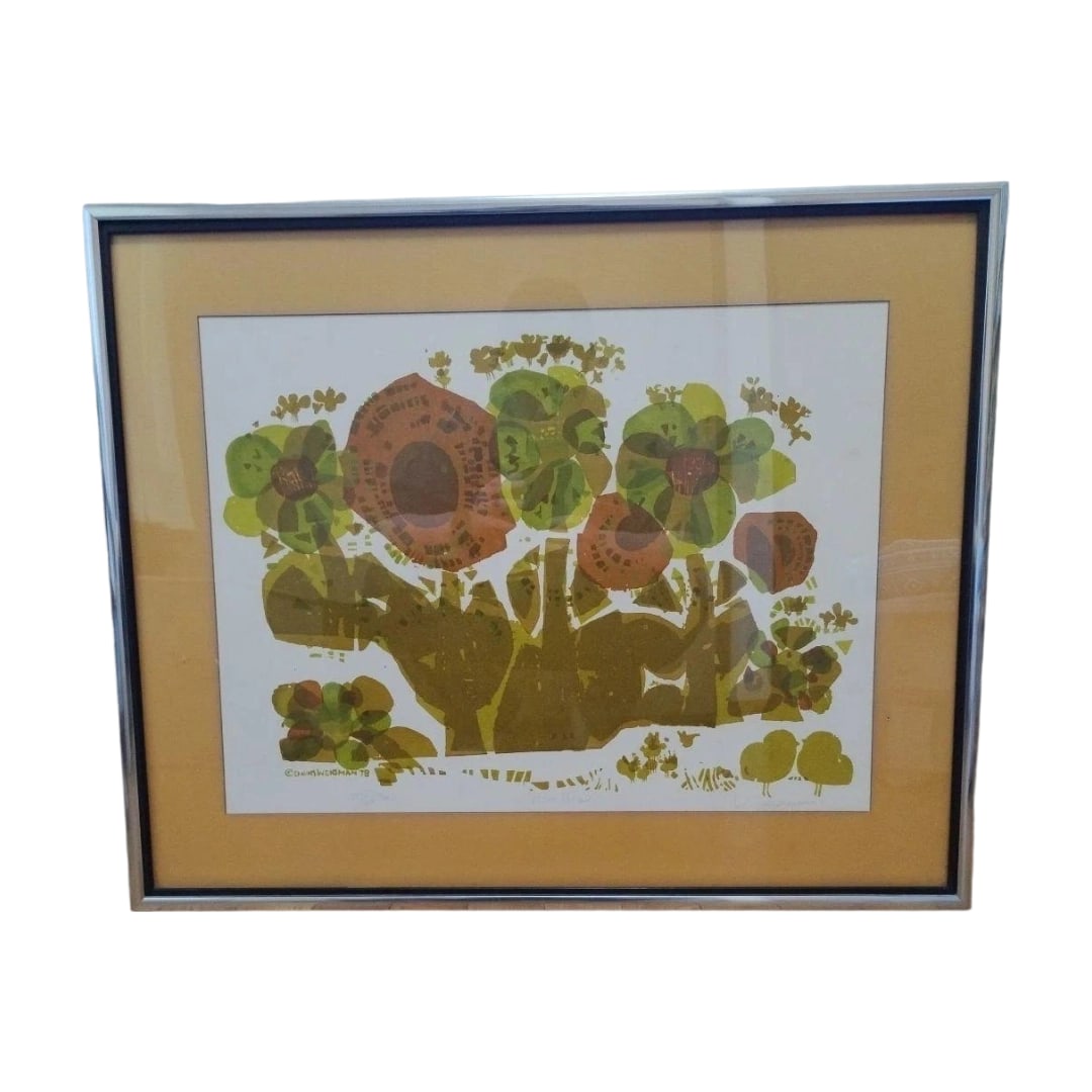 Signed work by David Weidman.: This is an original silkscreen work created by David Weidman (1921-2014) in 1978. Below the artwork, there is a handwritten title "New Hope," a handwritten signature "Weidman," and a limited edition n