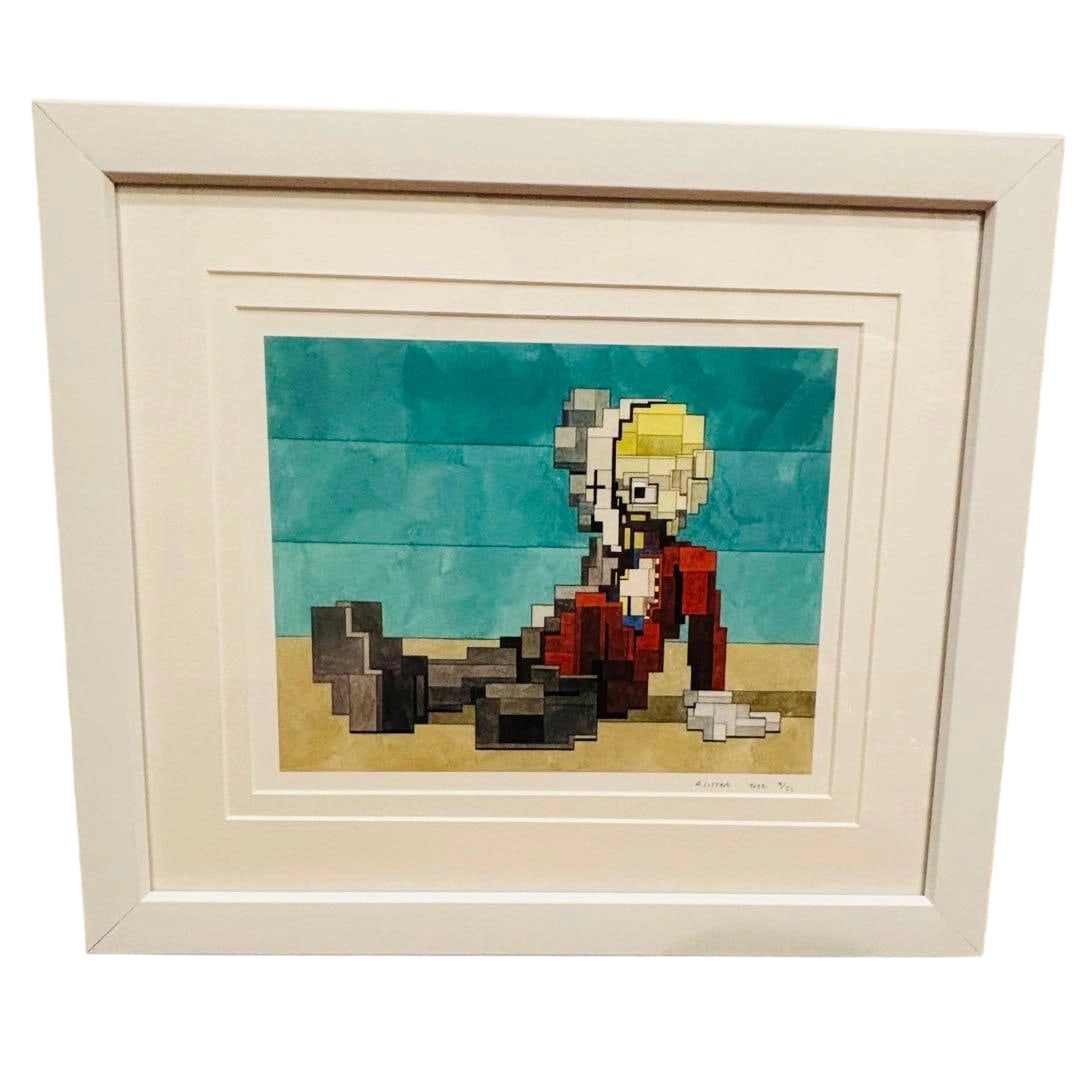 Silkscreen Print by Adam Lister KAWS Model Artwork: This is an inkjet print created by New York artist Adam Lister, part of the KAWS series. Edition of 50, hand-signed and numbered. Framed dimensions: vertical 33.5 cm x horizontal 39 cm. The work is