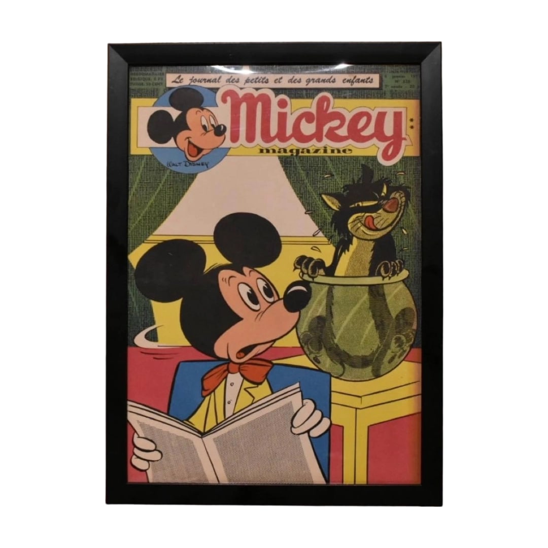 MICKEY MAGAZINE 1957 No. 326: A French edition of Mickey Magazine issued in 1957, now offered with a framed cover. This magazine was published in Brussels, Belgium, from 1950 to 1959, and was aimed at children. Comprising both