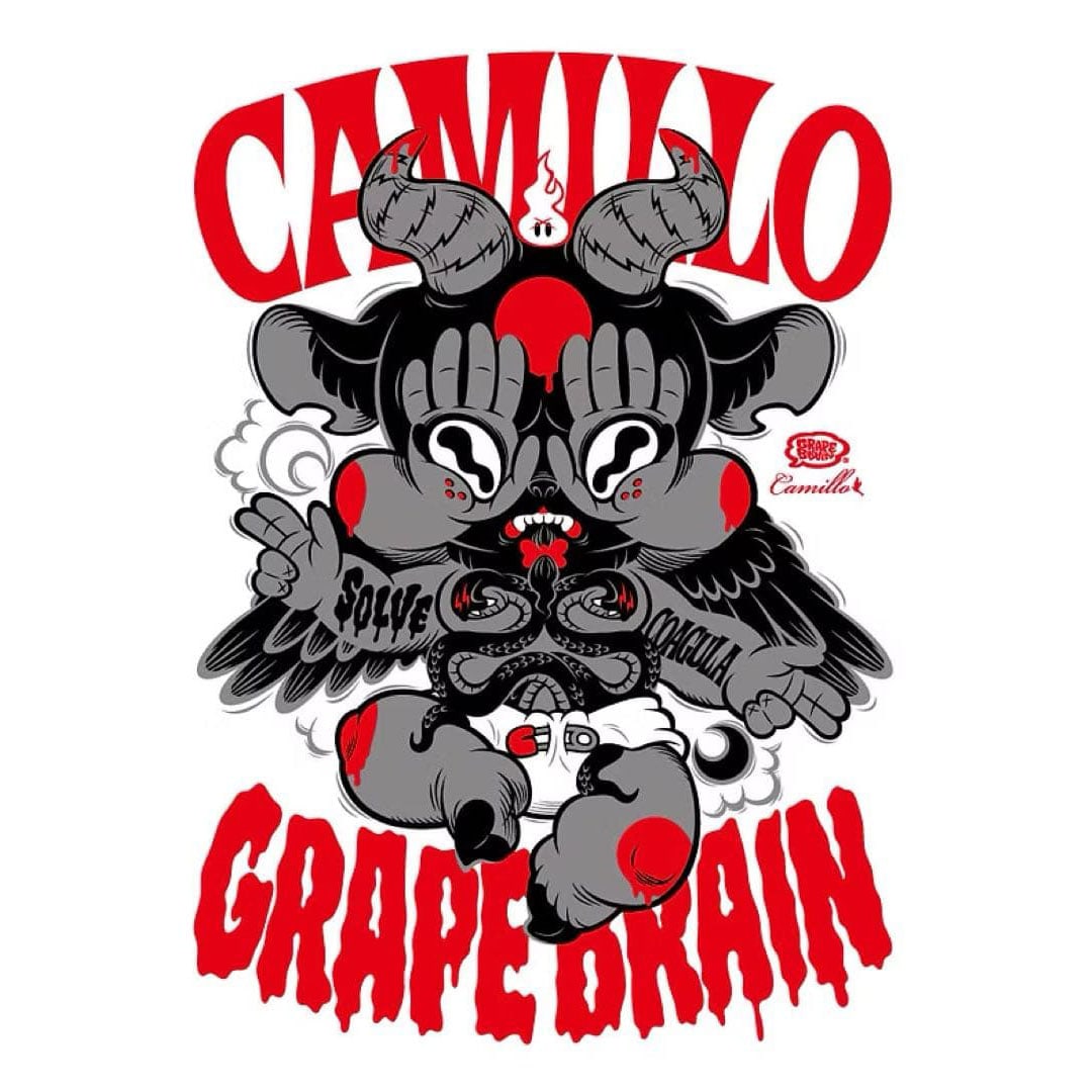 GRAPE BRAIN Baphomet Silkscreen Print Poster: GRAPE BRAIN Baphomet Silkscreen Poster Silkscreen Poster "Oil Burn Edition" limited to 30 pieces, featuring GRAPE BRAIN's autograph and serial number. Dimensions: 392mm x 543mm. This item is brand