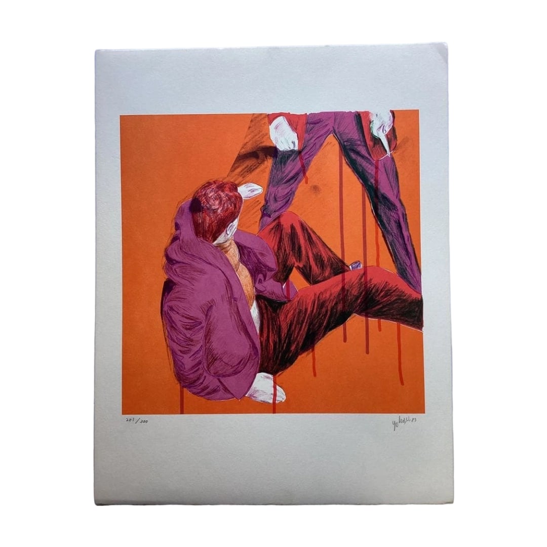 Tadanori Yokoo, "Katana no Otoko" (The Man with the Sword), 1983, 201/300, silkscreen print,: Tadanori Yokoo, "Katana no Otoko" (The Man of the Sword), 1983, 201/300, Silkscreen Print, Hand-Signed. Tadanori Yokoo, "Katana no Otoko" 1, 1983, 201/300, Hand-Signed. Dimensions: Image 29.5 x 29.5