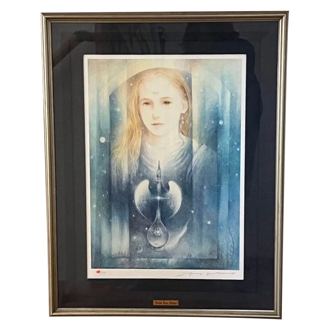 Kitano Atsuko, "Rumors from the Star Spica", Authentic, Excellent Condition.: The print work by Ms. Kitano Atsuko, categorized as a silkscreen print, is presented in a framed format. The work is limited edition number 575, featuring a serial number and personally signed by Ms.