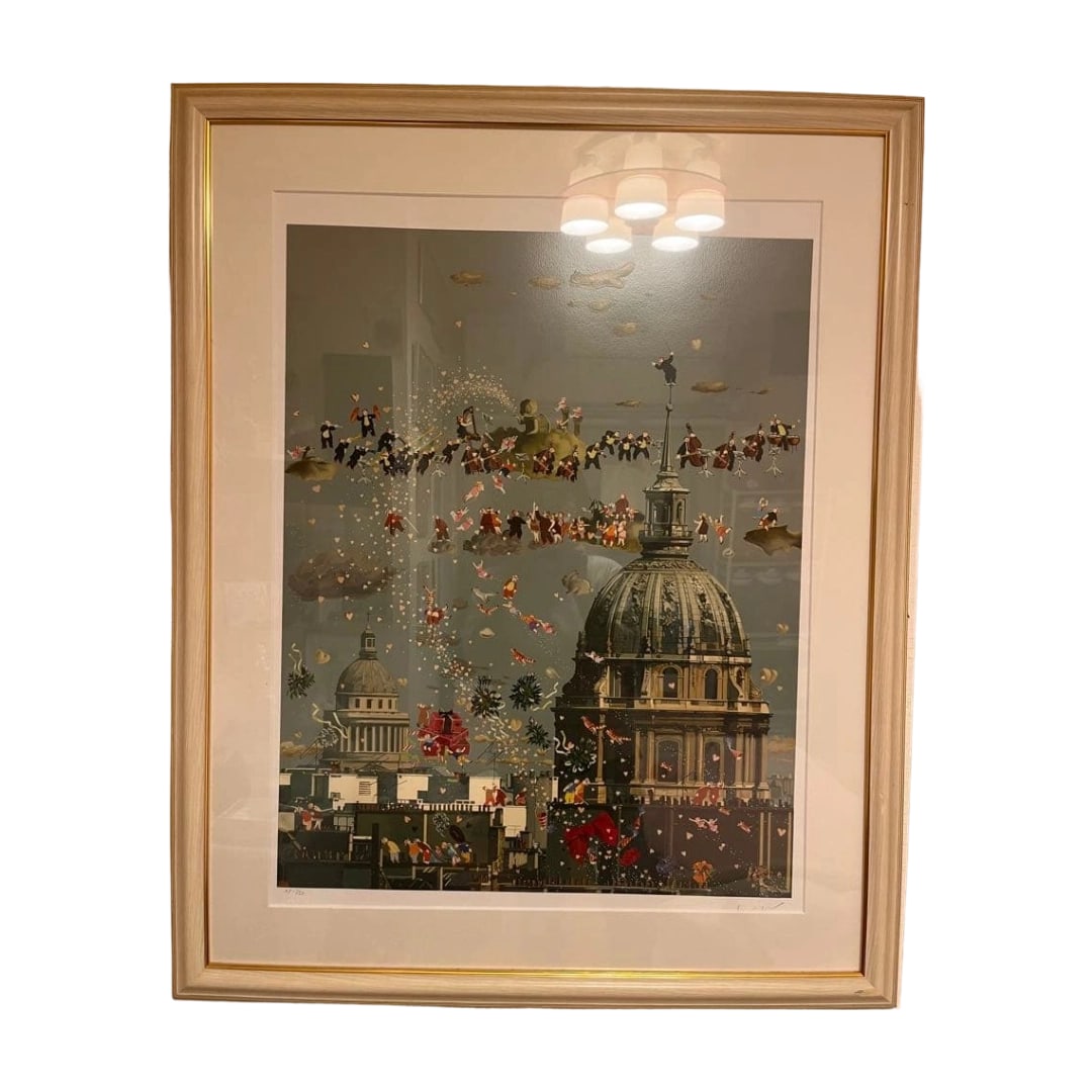 Hiro Yamagata (Yamagata Hiro) Silkscreen Art Print AP 17/50 Signed Edition: This is a limited edition artwork utilizing the silkscreen printing technique, edition AP 17/50, with the artist's signature. The title of the work is "Paris Orchestra Canon." The dimensions of the