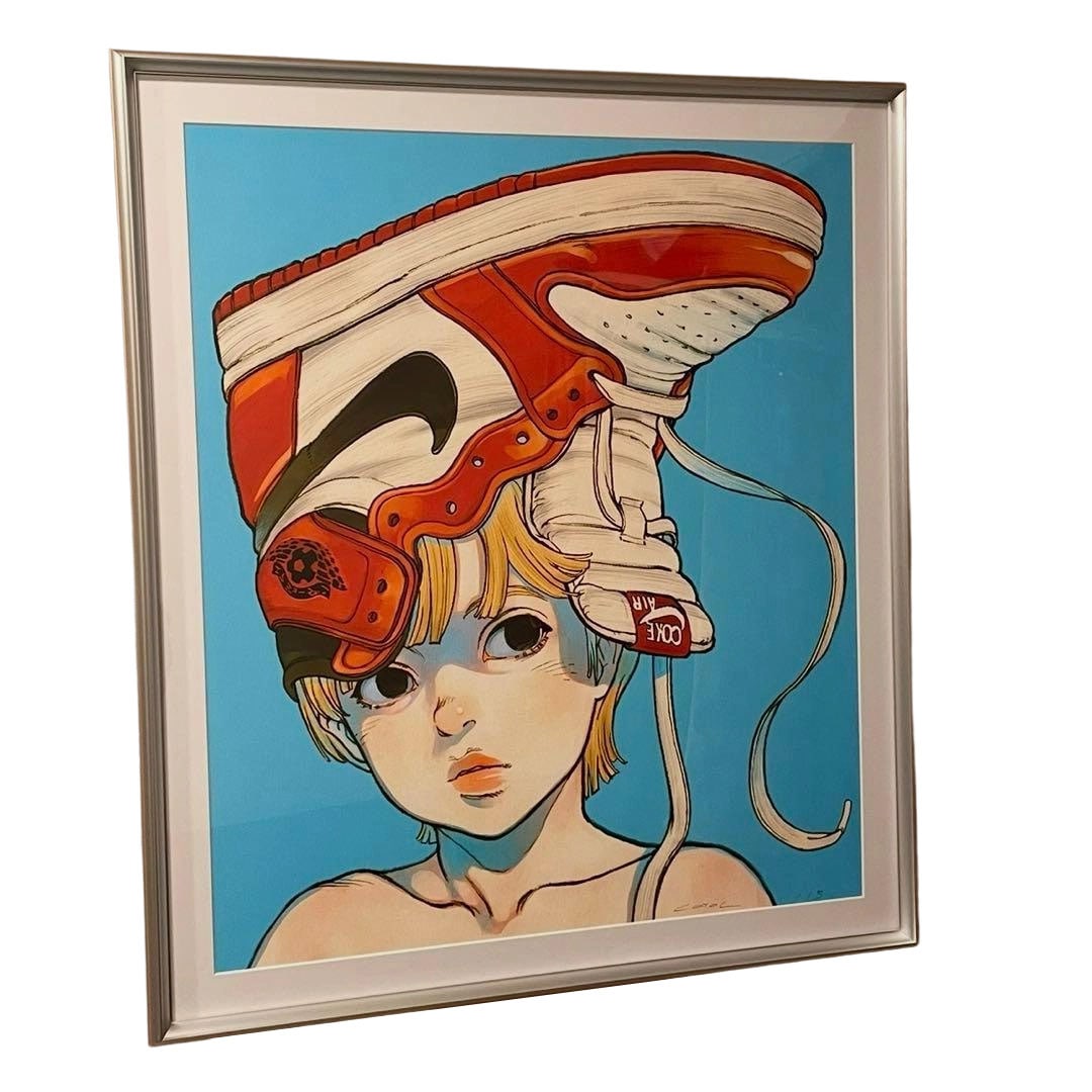Masterpiece "Edition No.1" by Kotao Tsumi (Kotao Tsumu) Silkscreen Print "Sneaker Girl": Edition No.1 Koto (Kotozume) "Sneaker GIRL" Condition: Excellent, already mounted. Includes a handwritten signature. Edition 1/5, Technique: Silkscreen printing.