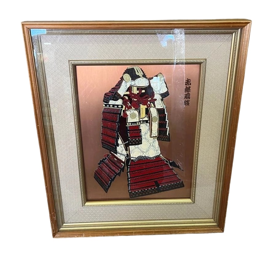Mounting, Picture Frame, Armor, Samurai, Akasui Armor, Painting, Wall Hanging: Antique Mounting Picture Frame Armor Samurai Akasui Armor Painting Wall Hanging This is a Showa-era retro-style mounted picture frame, with dimensions approximately 51.5 cm in width, 60.5 cm in height