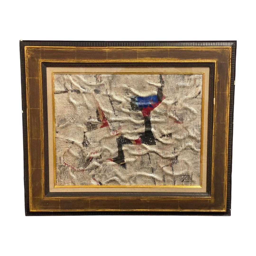 Suda Kokuta, "Chusho Kigo" (Abstract Symbols), Abstract Painting, Oil on Canvas, Framed, Signed, (1 of 20)