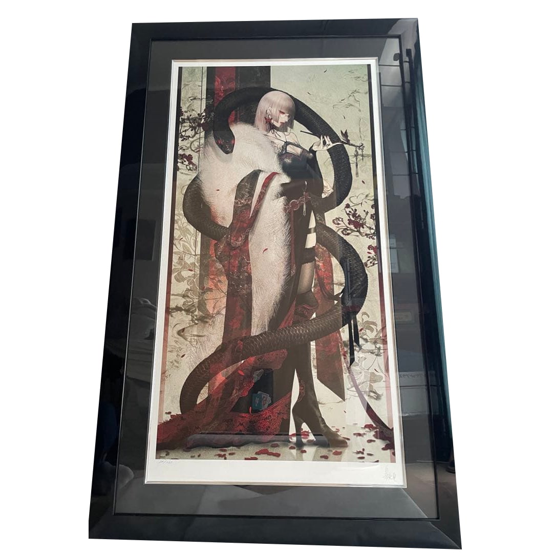 Satsuki Megumi - Majestic and Splendid: Satsuki Megumi - Majestic Splendor The print work "Majestic Splendor" by Satsuki Megumi (Satsuki Kei), with framed dimensions of approximately 65x105 cm. This is one of the debut print works by the ar