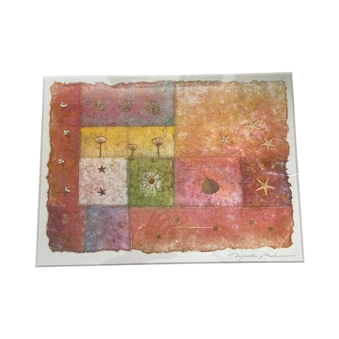 Original Painting: Presentiment: Original Artwork: Presentiment Artist Name: Artwork Title: Presentiment Technique: Pressed flowers arranged on washi paper. Dimensions: Framed size 430mm x 550mm / Original size 280mm x 380mm Signatur