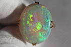 OPAL RING 18K GOLD NATURAL CRYSTAL 12.20CT