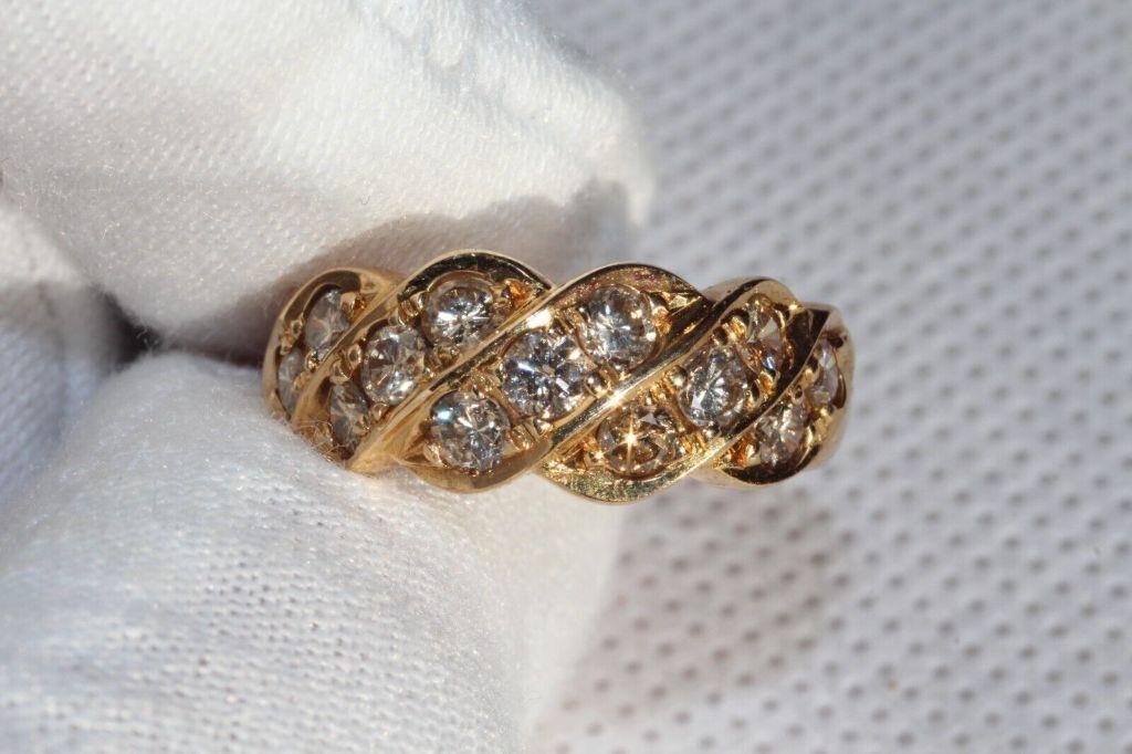 DIAMOND RING 18k 18ct 18kt GOLD NATURAL D1.00CT: weight: 3.15 grams, color: white colorless, diamond: natural SI2 1.00ctw, size: size 6.5, metal: 18k yellow gold 750