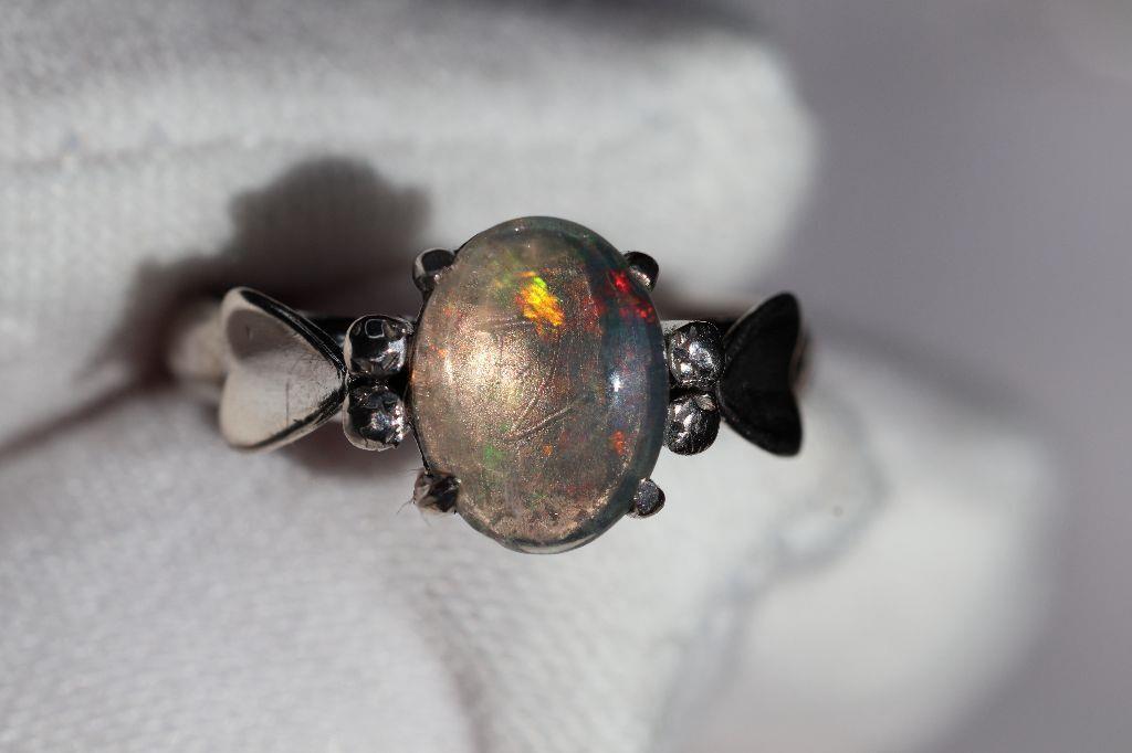 OPAL RING 18K 18CT WHITE GOLD NATURAL MEXICAN (1 of 13)