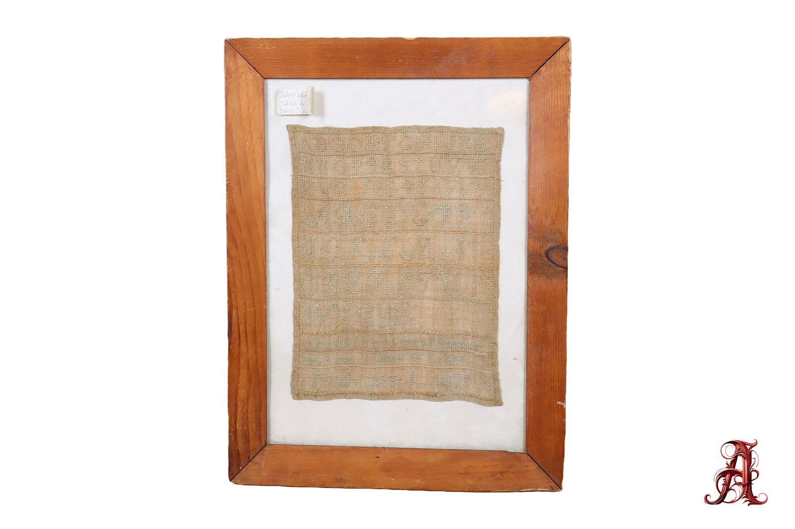 Jane W Lewis Antique Framed Sampler Cloth 1821 (1 of 4)