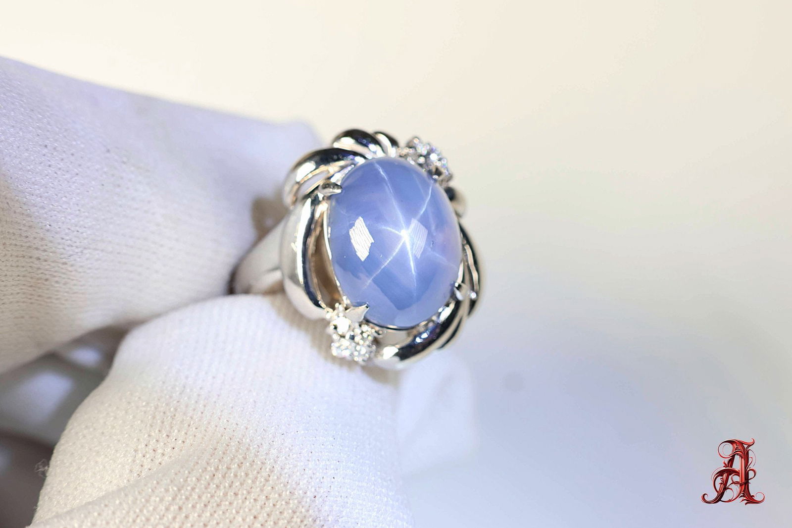 Platinum, Unheated Star Sapphire & Diamond Ring 9.37ctw, 10 Grams Jewelry Gemstone Natural Diamonds (1 of 13)
