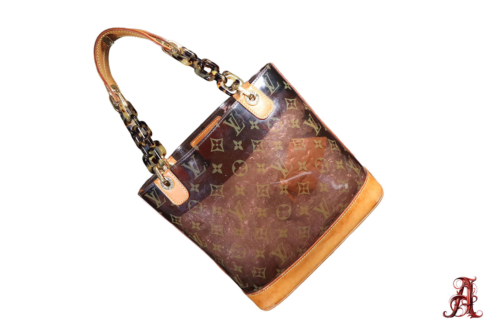 Louis Vuitton Monogram Cabas Sac Ambre PM Brown PVC Leather Women's Handbag Vintage Purse Bag (1 of 11)