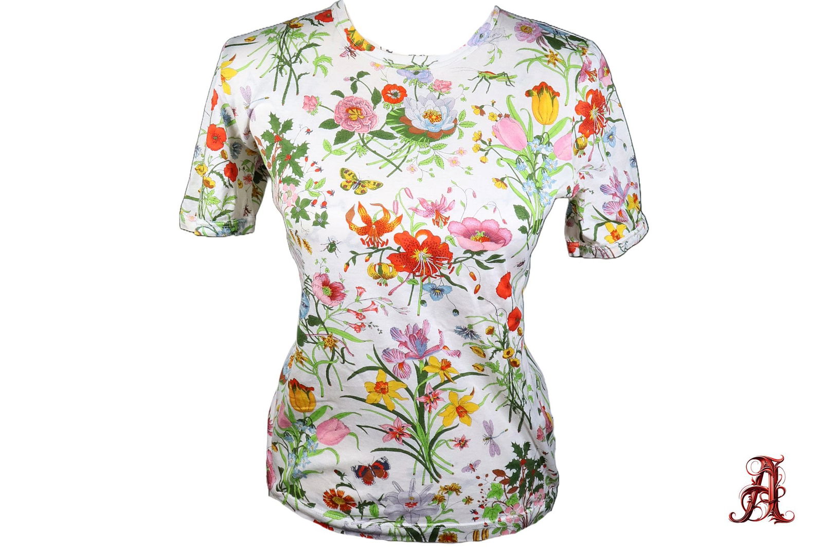 Gucci Flora Women's Short Sleeve Cotton Vintage Multicolor Top Fashion T-shirt (1 of 6)