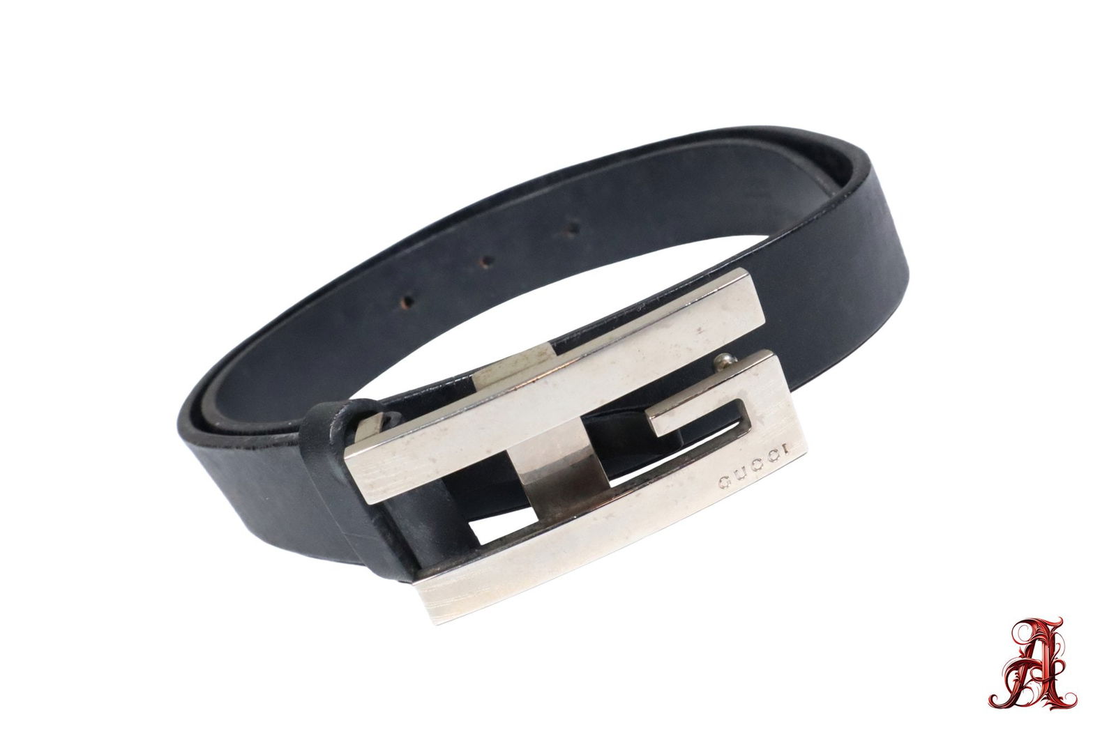 Gucci Black Leather Belt With G Silver Tone Buckle Fashion Accessories (1 of 3)