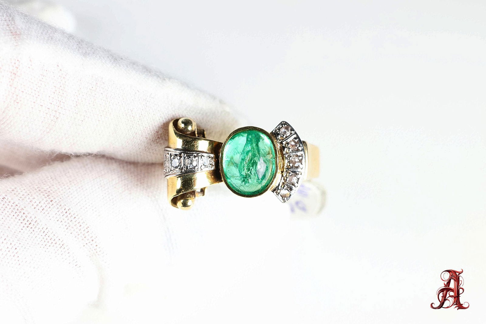 18k Yellow Gold, Emerald & Diamond Ring 3.17ctw, 6.84 Grams Jewelry Gemstone Diamonds (1 of 3)