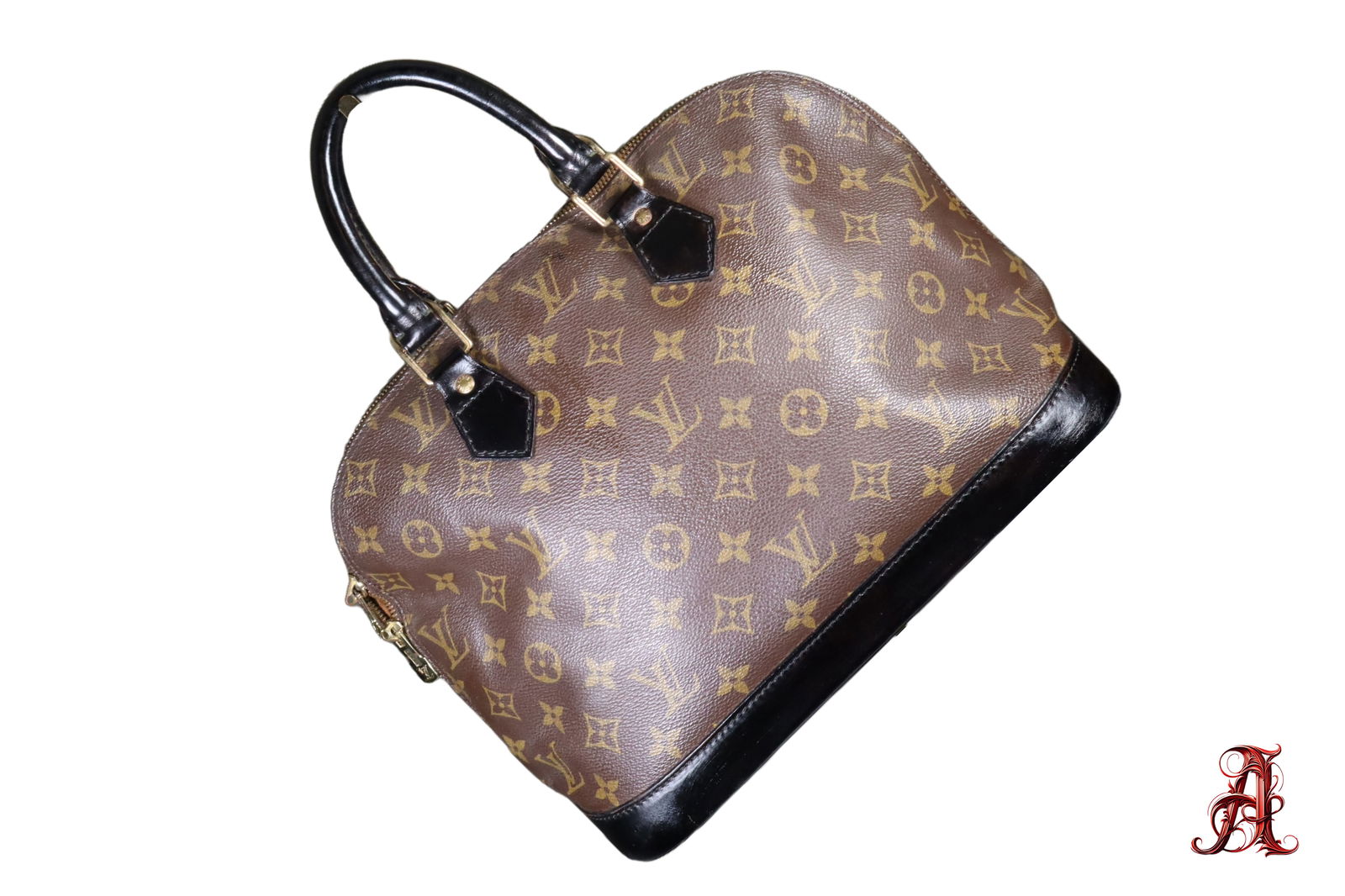 Louis Vuitton LV Monogram Alma PM Vintage Monogram Brown Coated Canvas Leather Trim Brass Hardware P (1 of 7)