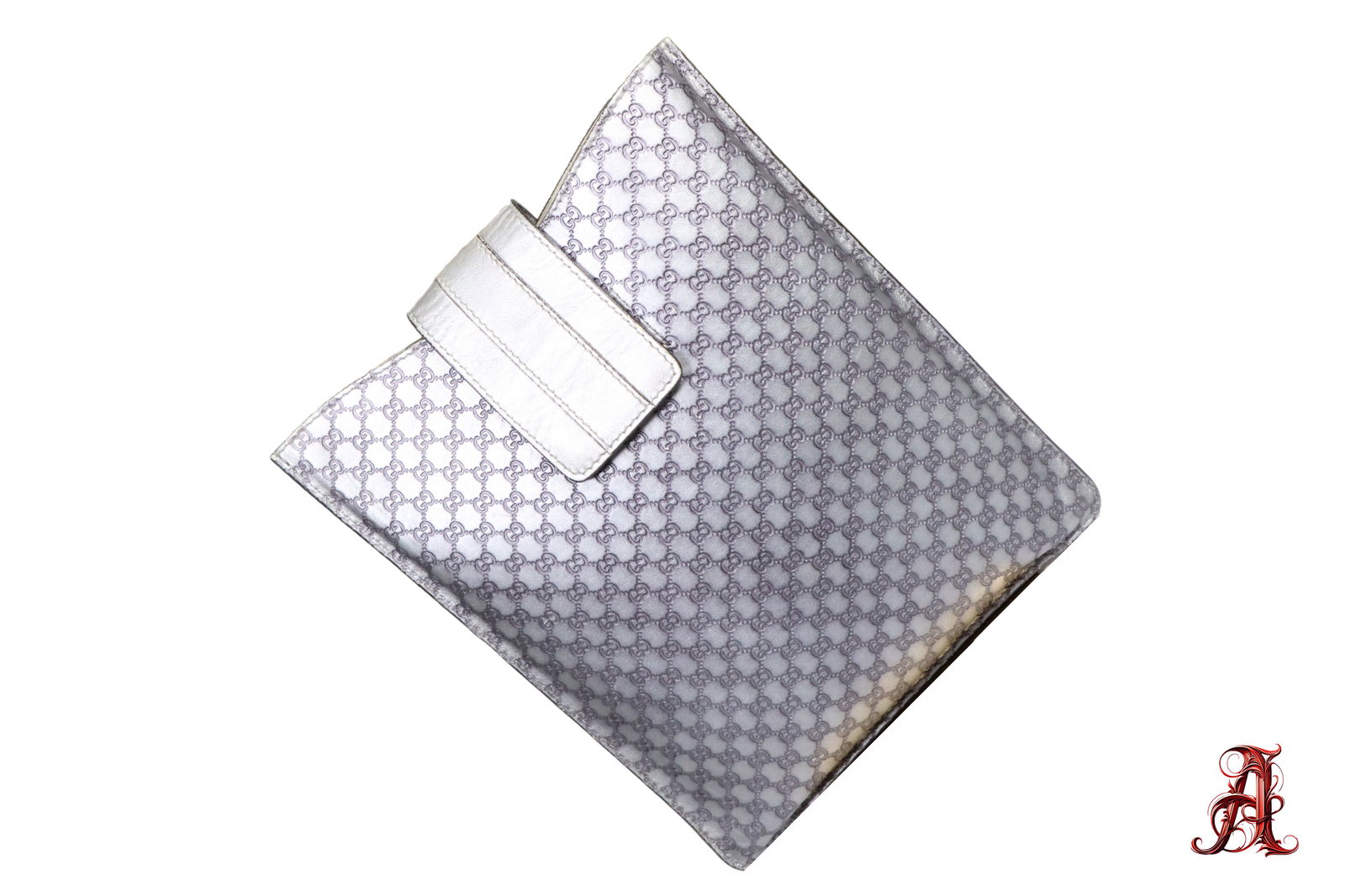 Gucci GG Monogram Silver Guccissima Leather Ipad Cover Leather & Suede Women's Accessories Bags Vint (1 of 6)