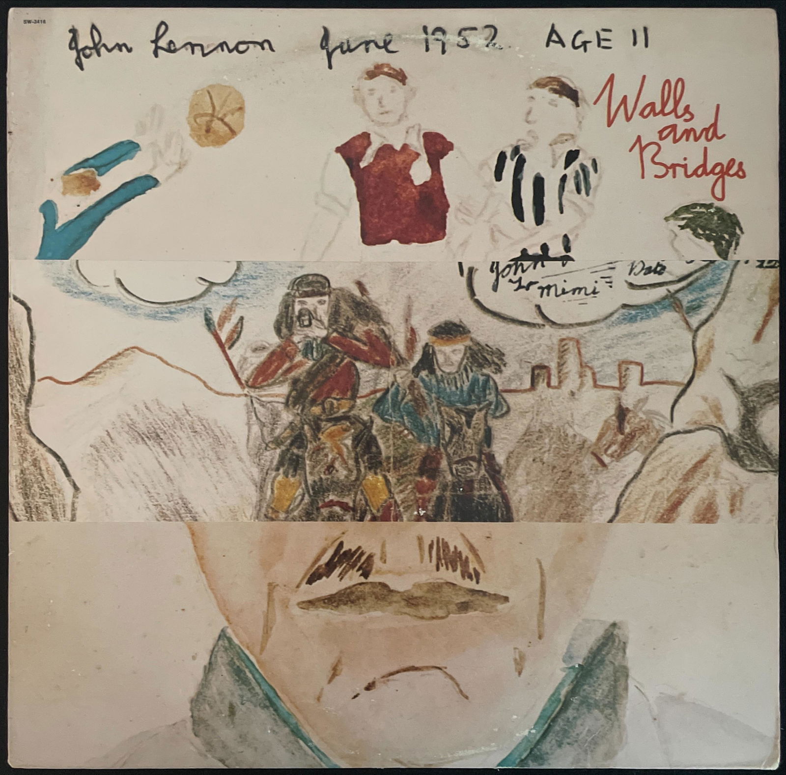 John Lennon: Walls and Bridges: Title: Walls and Bridges Code: SW-3416 (EMI) Label: Apple Records Year Released: 1974 Country: US Format: Vinyl, LP, Album Genre: Rock Style: Folk Rock, Pop Rock Condition: Ve