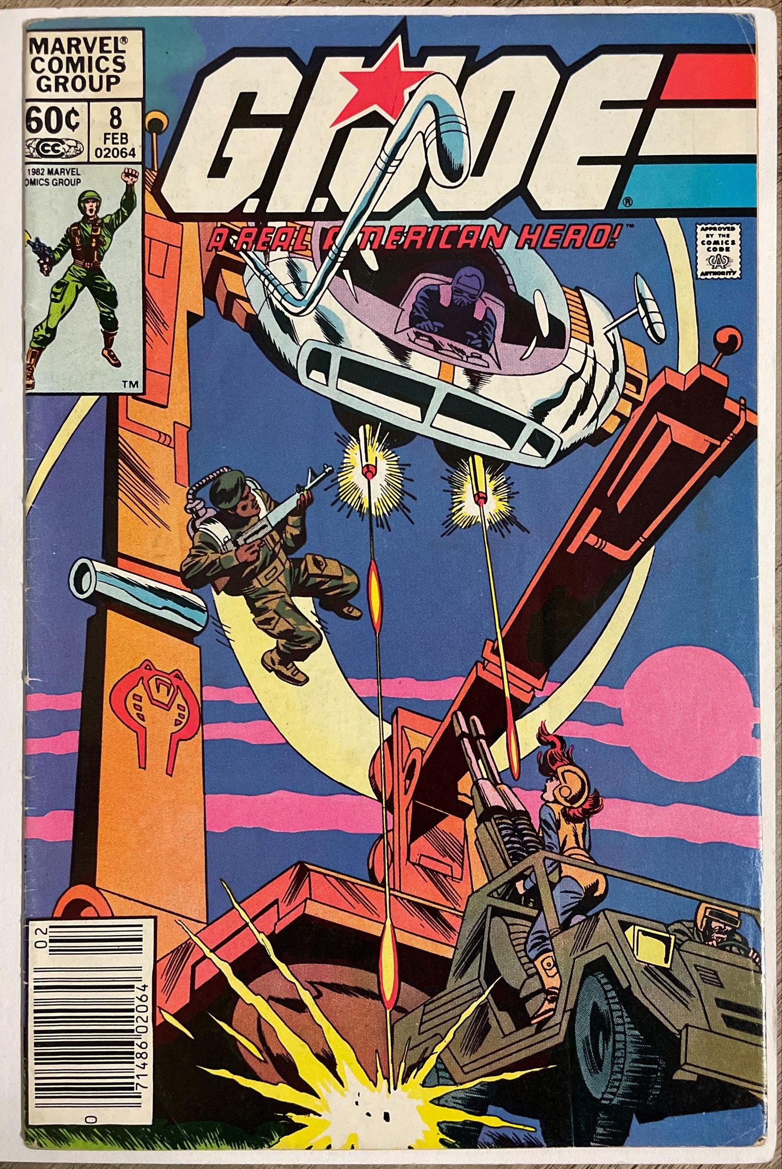 G.I. Joe, A Real American Hero # 8 Newsstand FN- (5.5): Title: G.I. Joe, A Real American Hero # 8 Newsstand FN- (5.5) Publisher: Marvel Era: Bronze Series: G.I. Joe, A Real American Hero