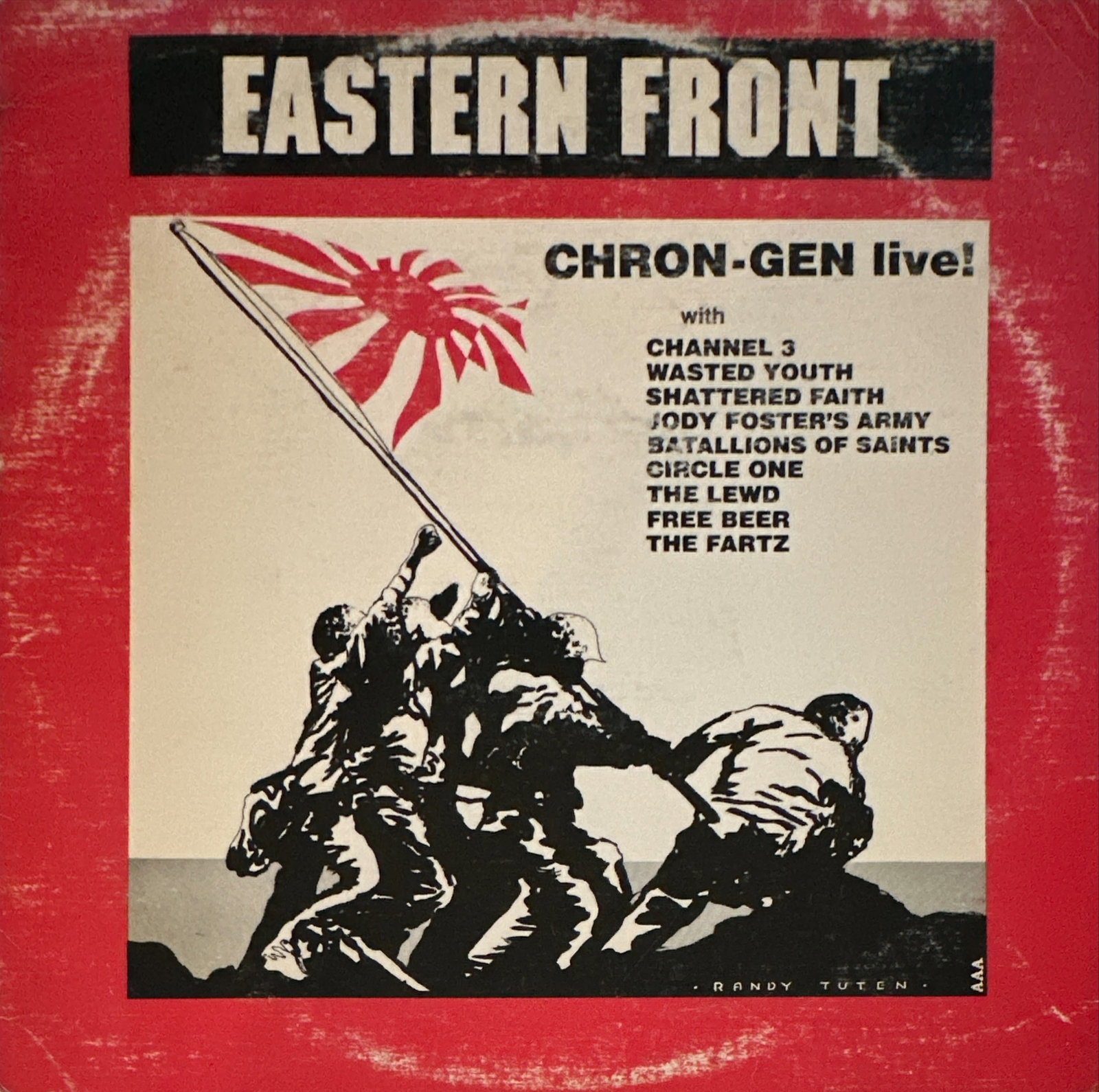 Various Artists: Eastern Front (First Pressing): Title: Eastern Front Code: E1015 Label: Enigma Year Released: 1983 Country: US Format: Vinyl, LP, Compilation Genre: Rock Style: Punk, Hardcore Condition: Very Good (VG)