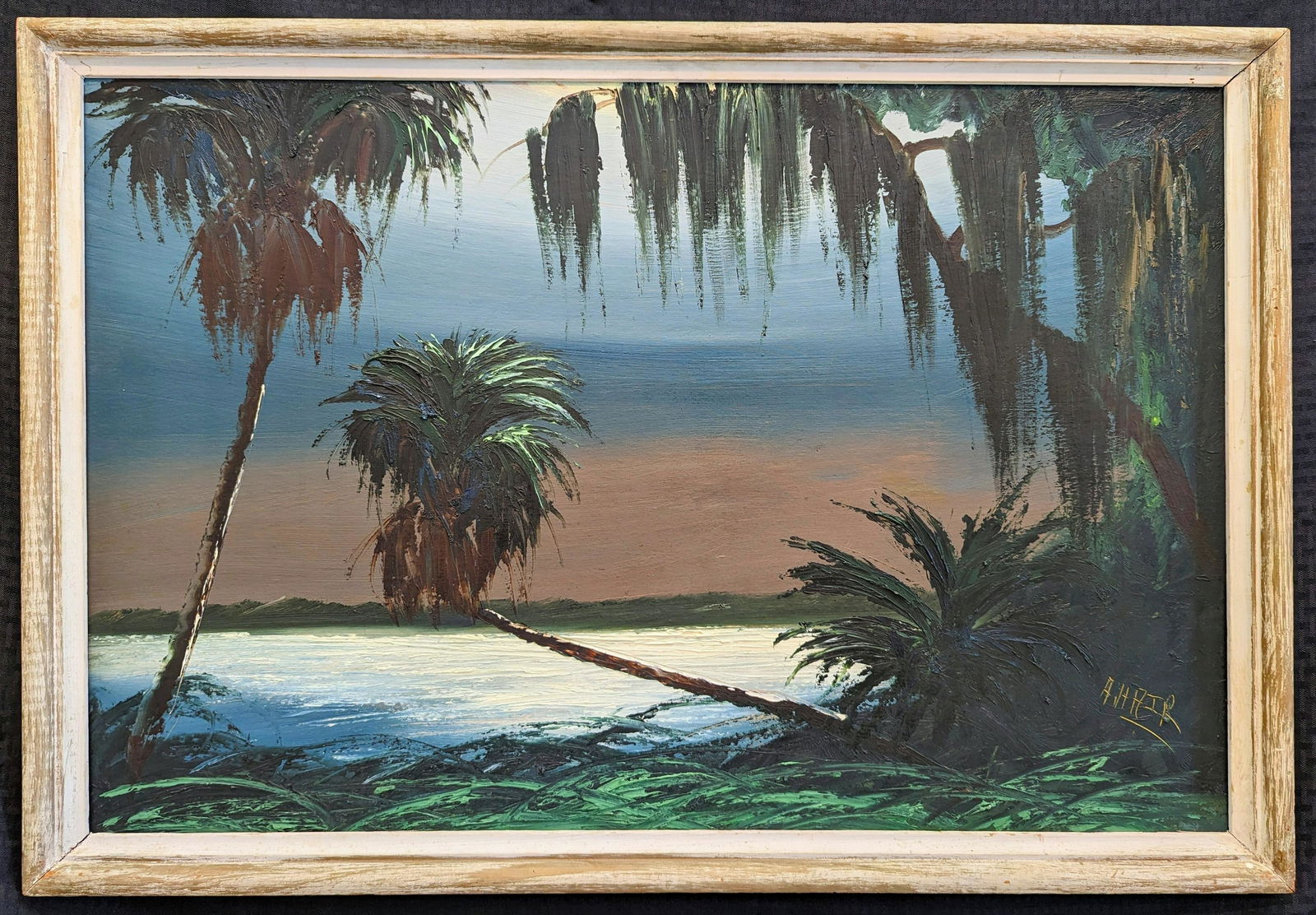 Alfred Hair 24x36 'Moonlit River Palms' (1 of 4)