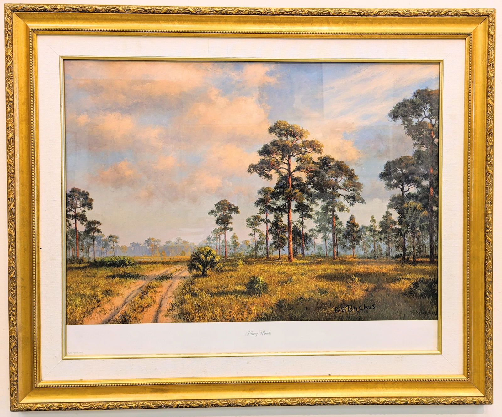 A.E. Backus 22 x 28 'Piney Woods' Signed Print (1 of 5)