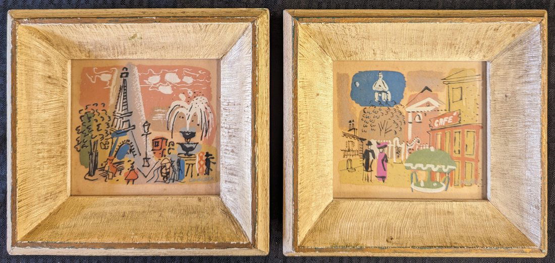 Charles Cobelle 5x7 Pair of 'Paris Street Scenes' (1 of 6)