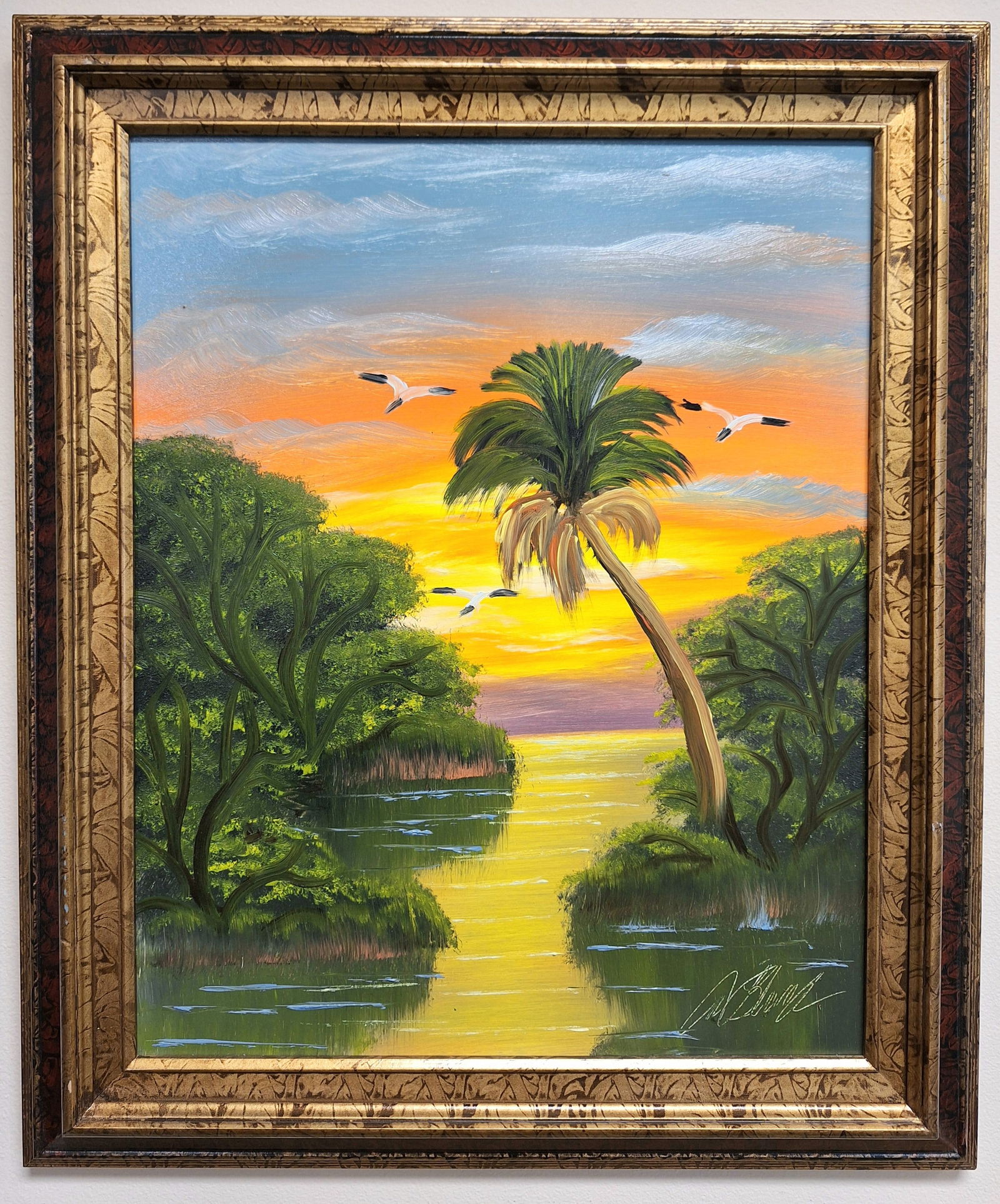 Al Black Highwaymen 20x16 'Sunset Palm' (1 of 4)