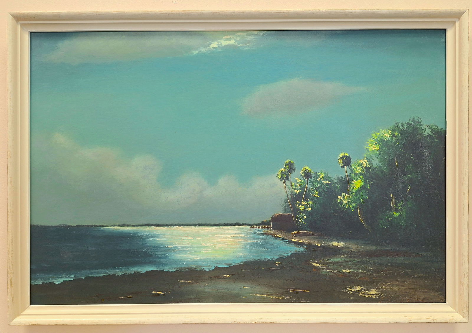 George Buckner Highwaymen 24x36 'Moonlit River Boathouse' (1 of 5)