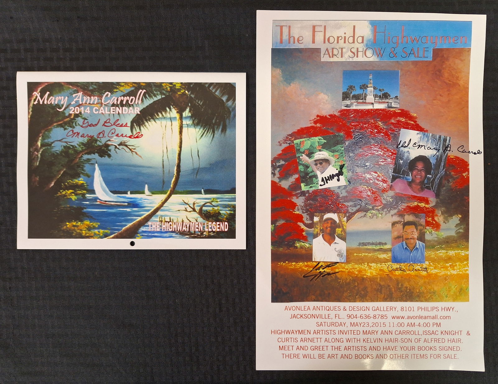 Mary Ann Carroll Highwaymen Signed Calendar & Show Poster (+3 Artists) (1 of 9)