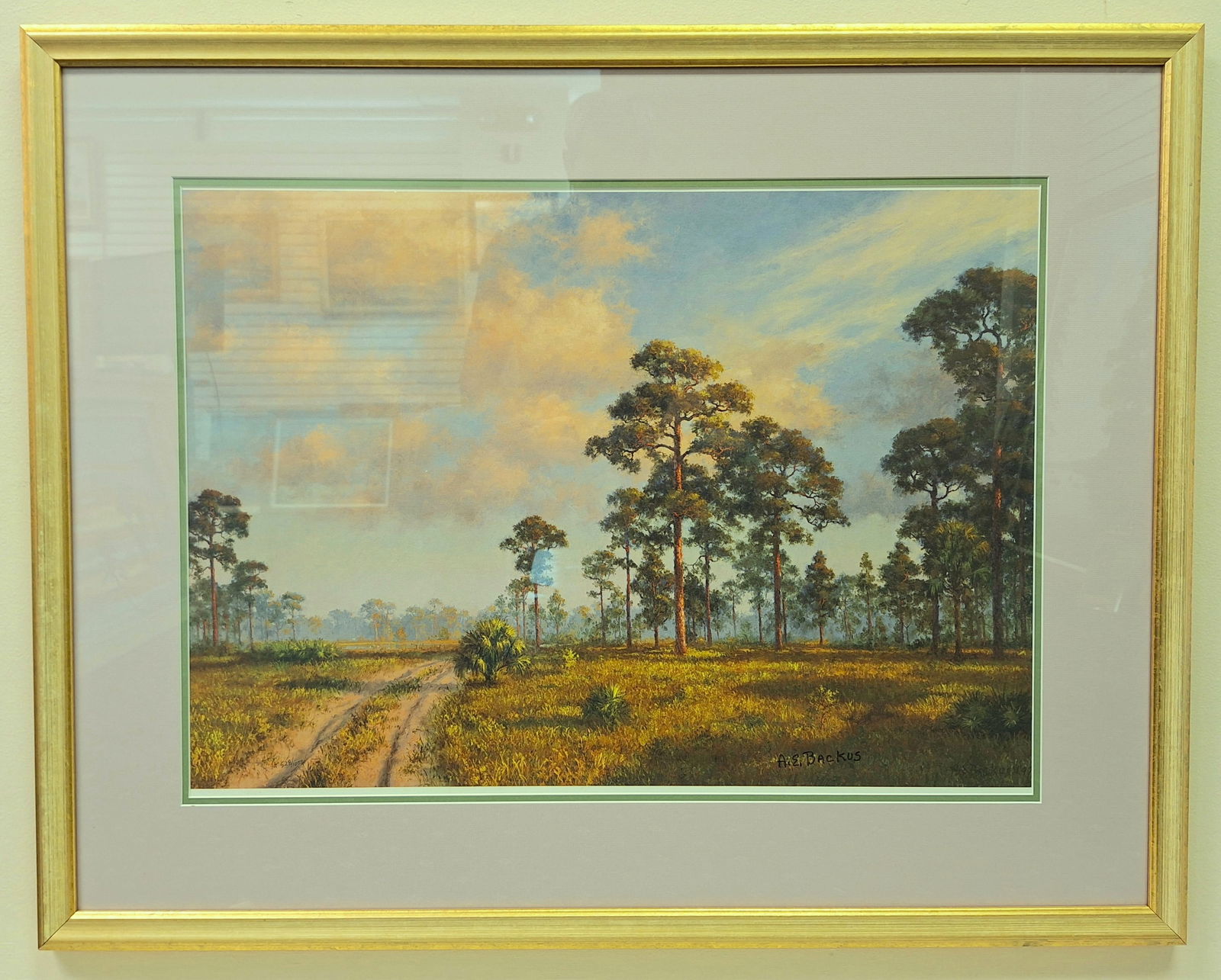 A.E. Backus 'Piney Woods' Double Signed Vintage Print (1 of 5)