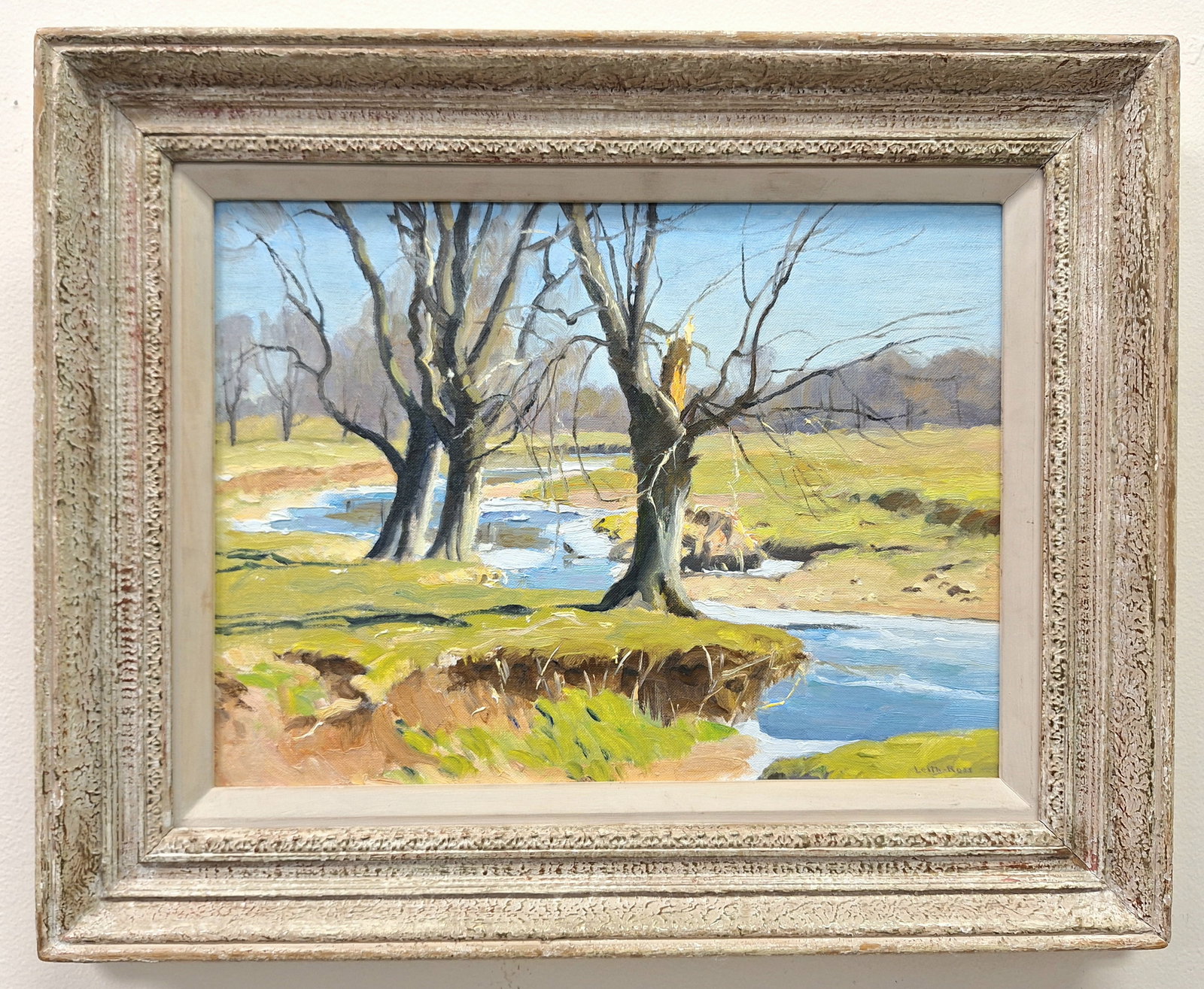 Harry Leith-Ross 11.5x15.5 'Clover Brook': Harry Leith-Ross (American, 1886–1973) Taught at the art colonies in Woodstock, New York and Rockport, Maine, and later part of the art colony in New Hope, Pennsylvania. Oil painting on board 'Clove