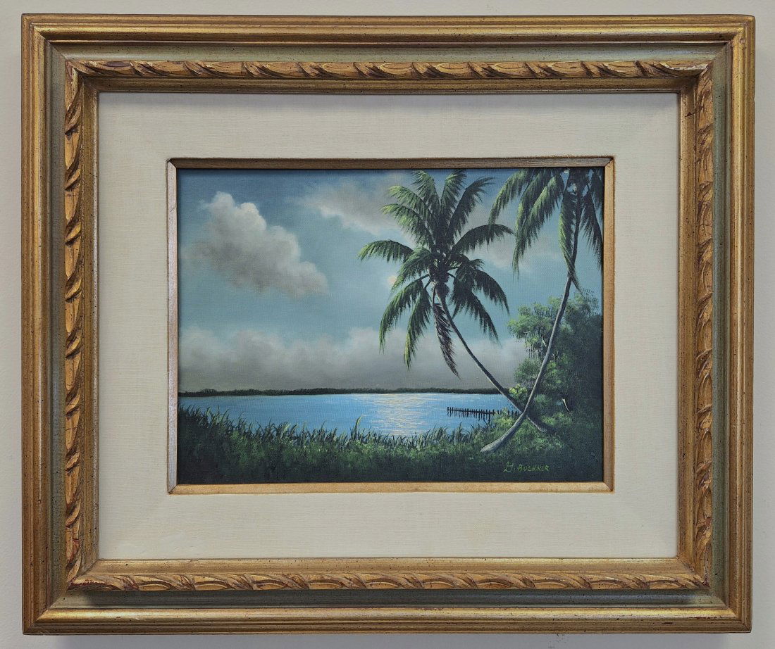 George Buckner Highwaymen 12x16 'Indian River Palms' (1 of 5)
