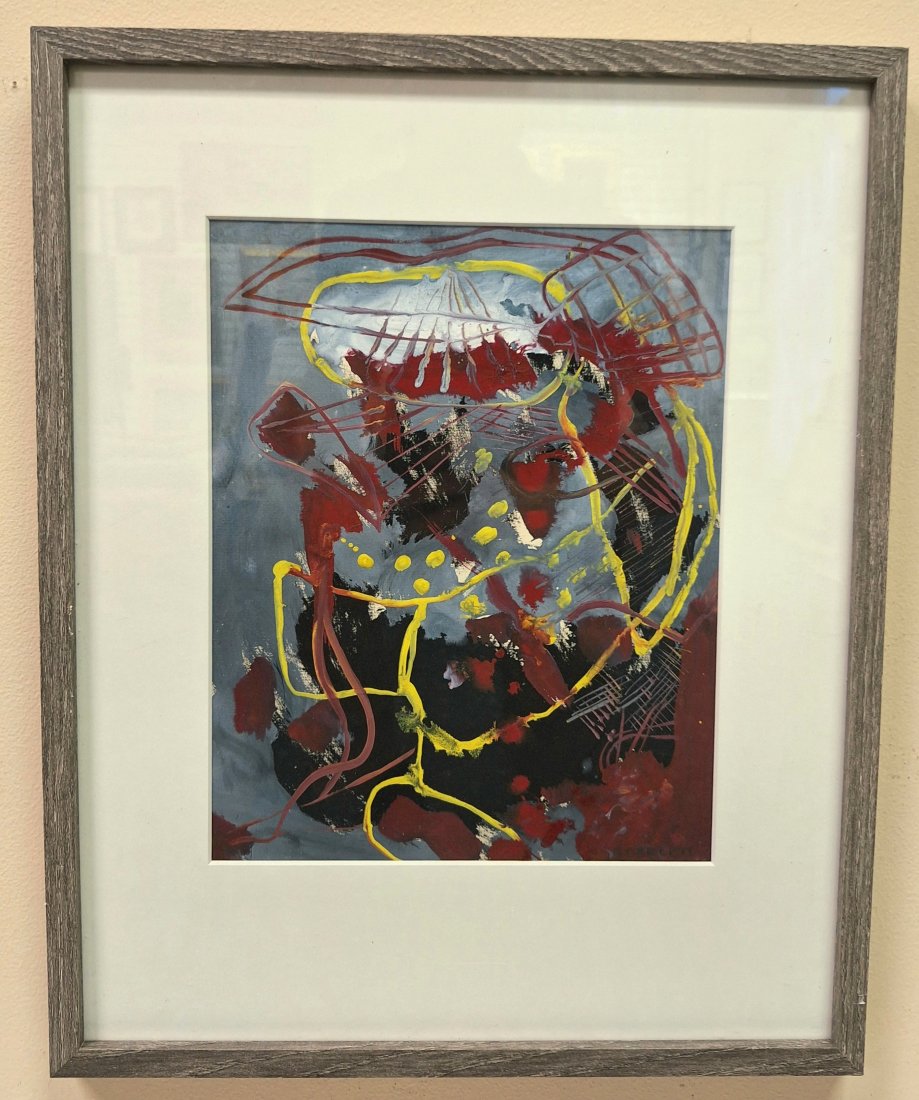 Rolph Scarlett 13 x 10  'Abstract in Red'  Painting (1 of 5)