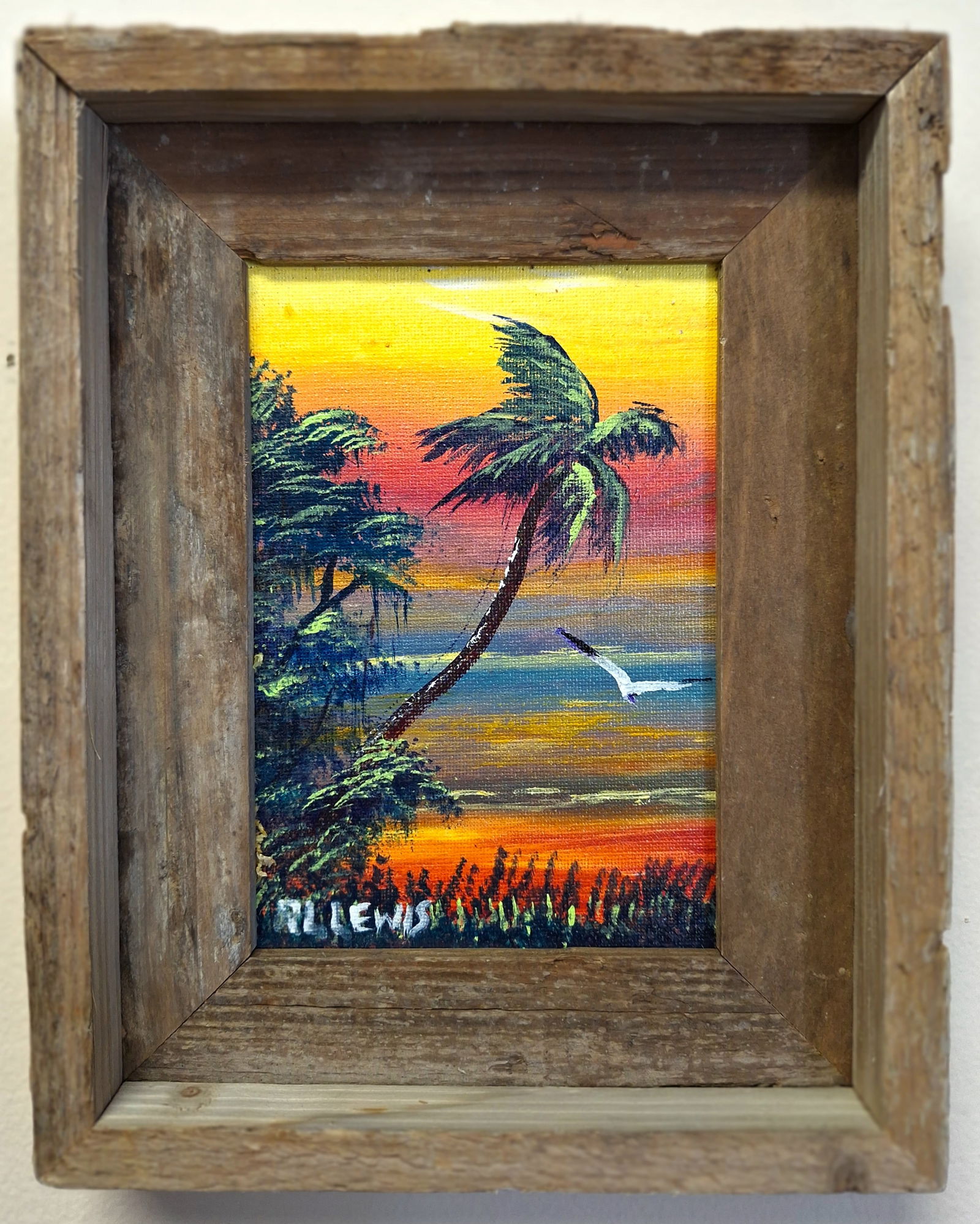 R. L. Lewis 7x5 'Palm Colors' Oil Painting (1 of 4)