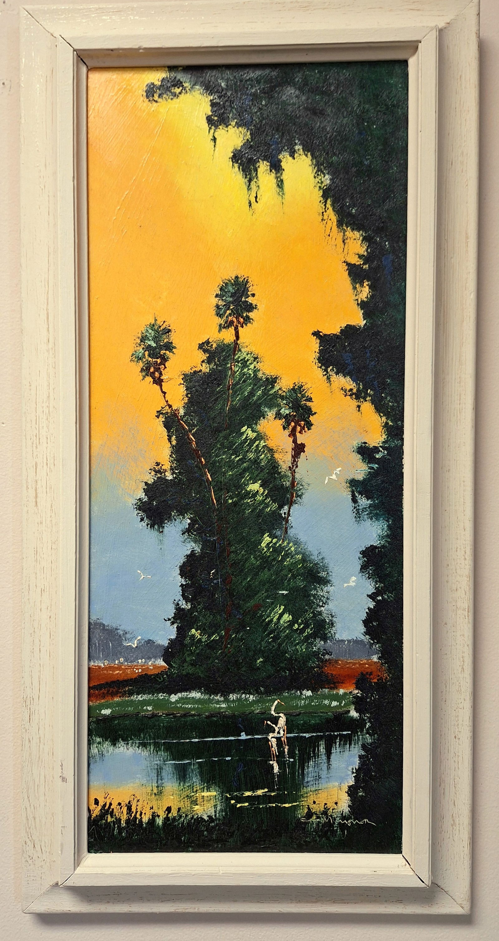 John Maynor 24x10 'Sunset Palm Hammock' Oil Painting (1 of 4)