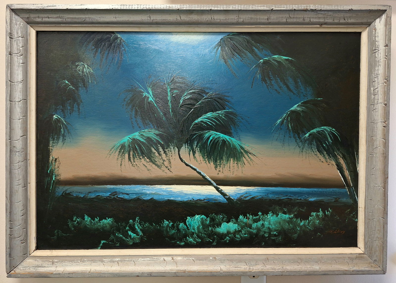 James Gibson Highwaymen 24 x 36 'Turquoise River Palm' Oil Painting (1 of 4)