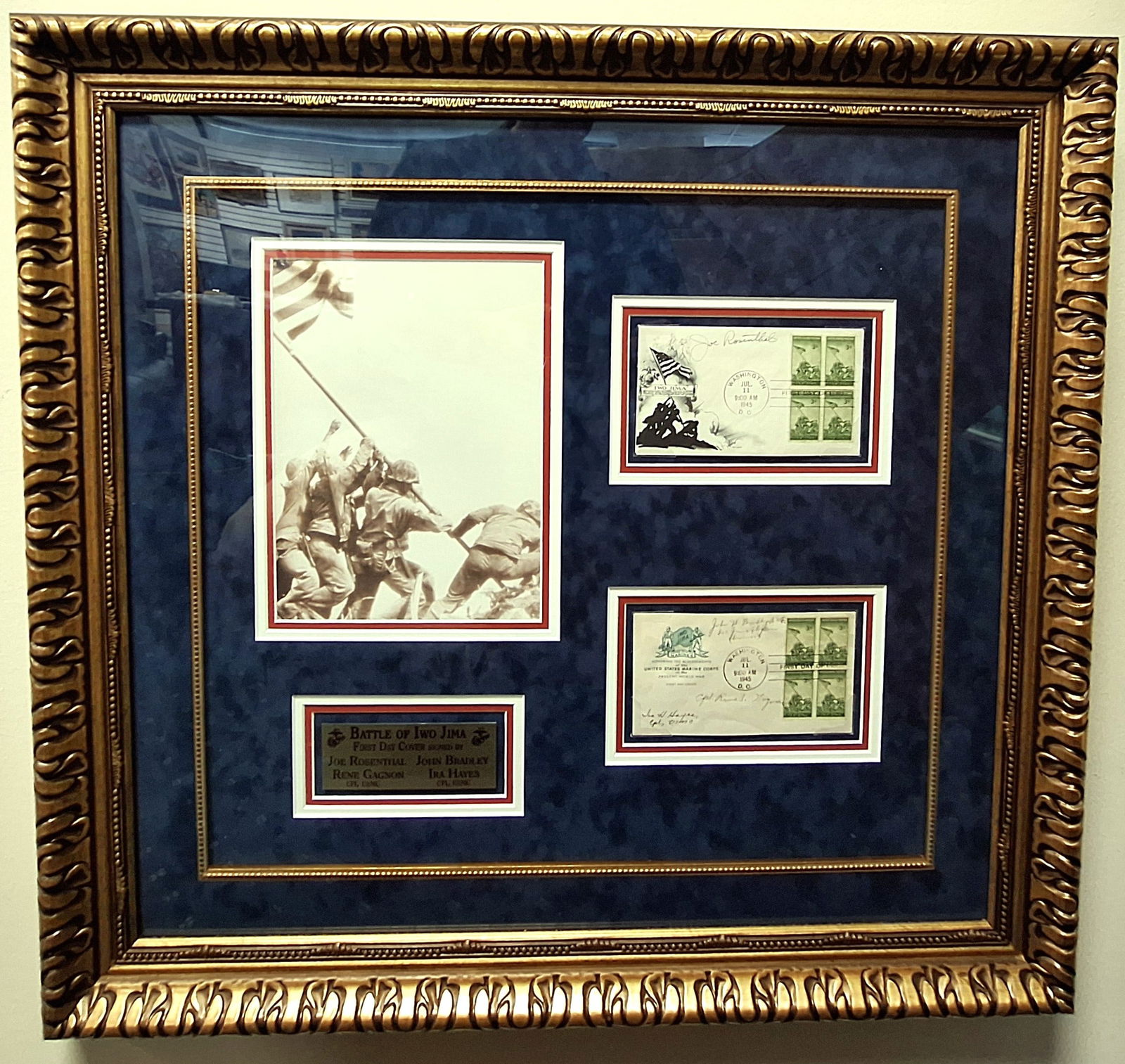 Battle of Iwo Jima  - Docs Signed by all Four Soldiers w/ COA (1 of 8)