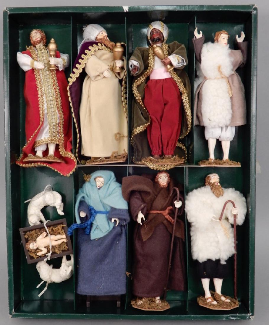Ten piece carved wooden nativity set (1 of 2)