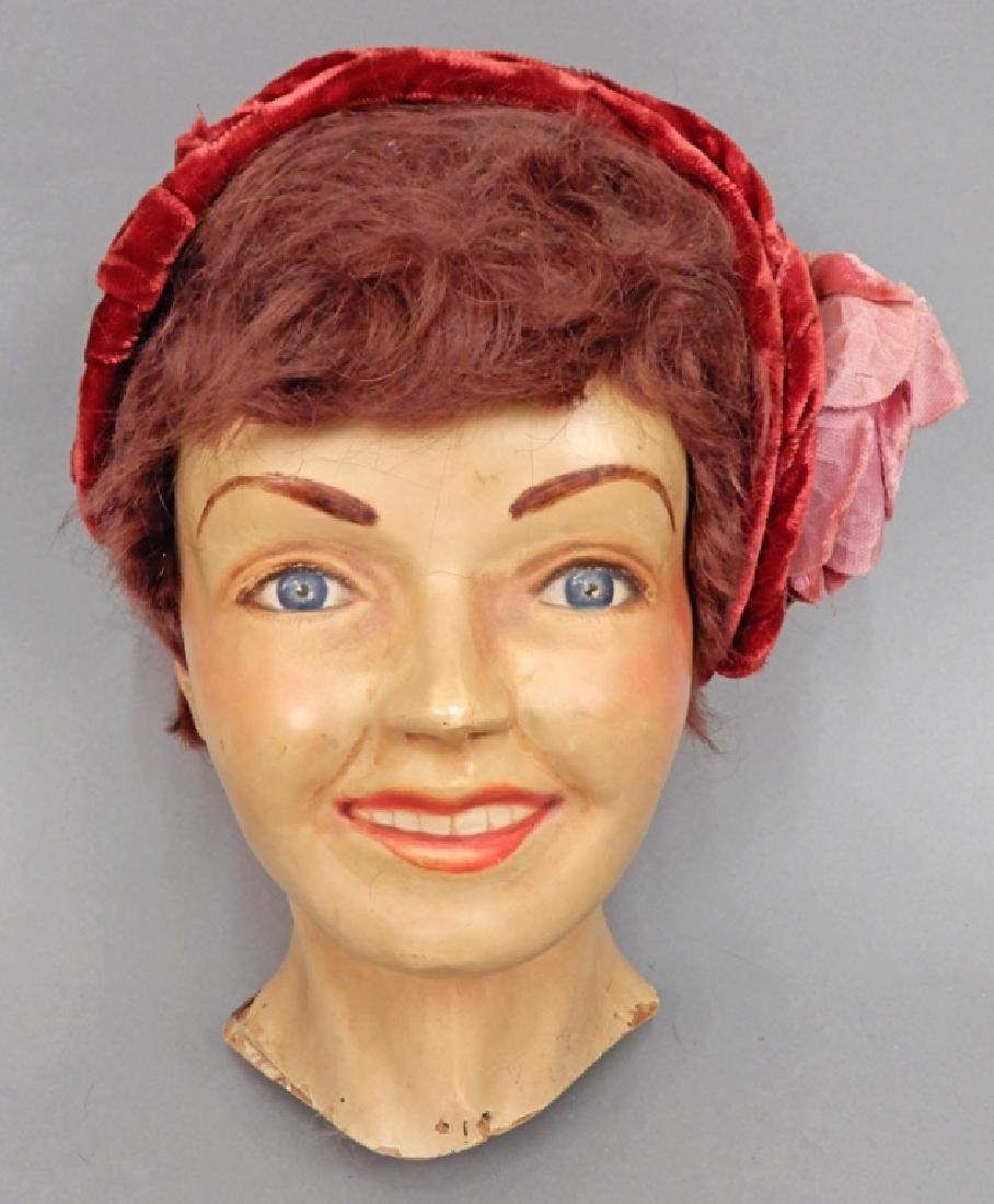 1930's-40's mannequin head hat display (1 of 4)