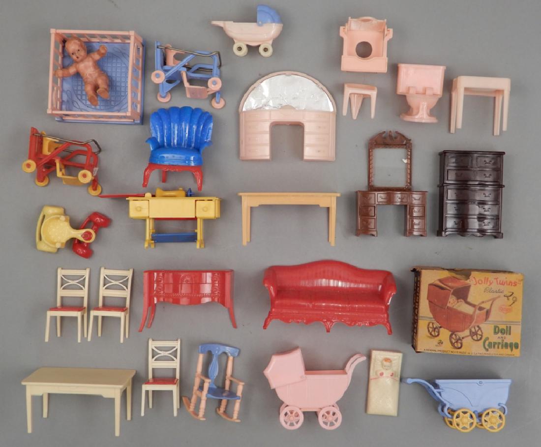 Grouping of 1940's-50's hard plastic doll house (1 of 6)